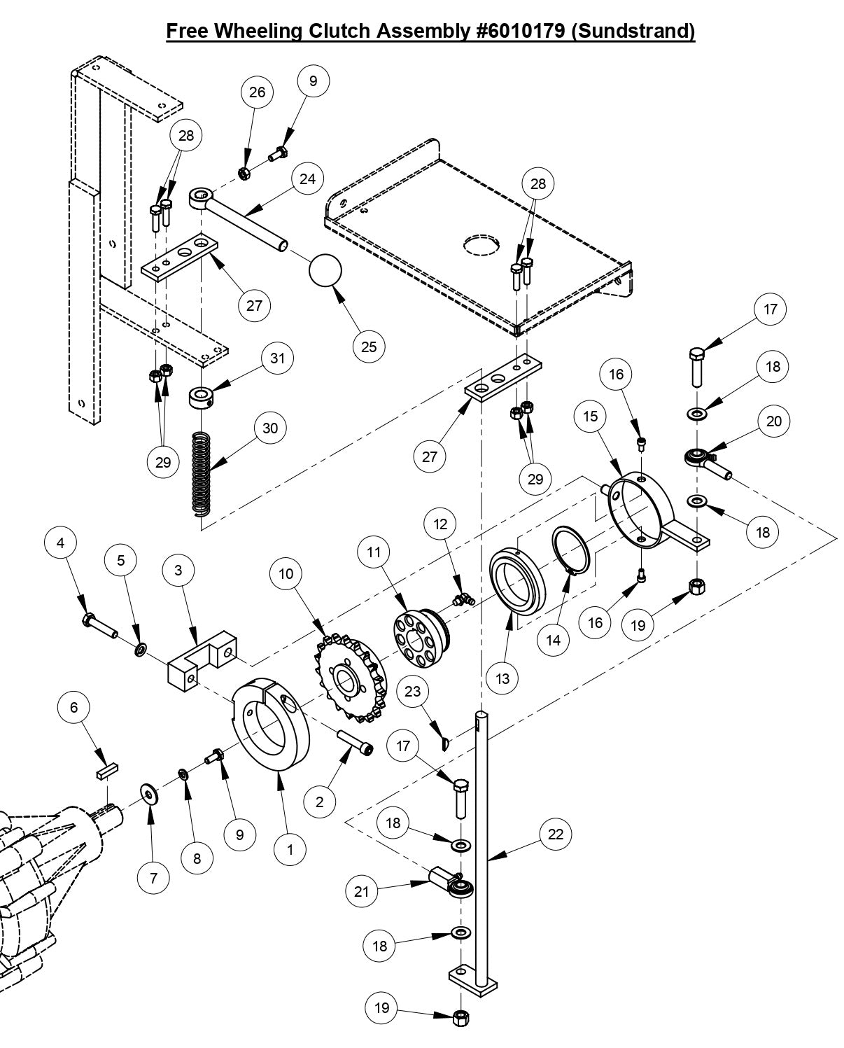 CC6540E Free wheeling Clutch Assembly