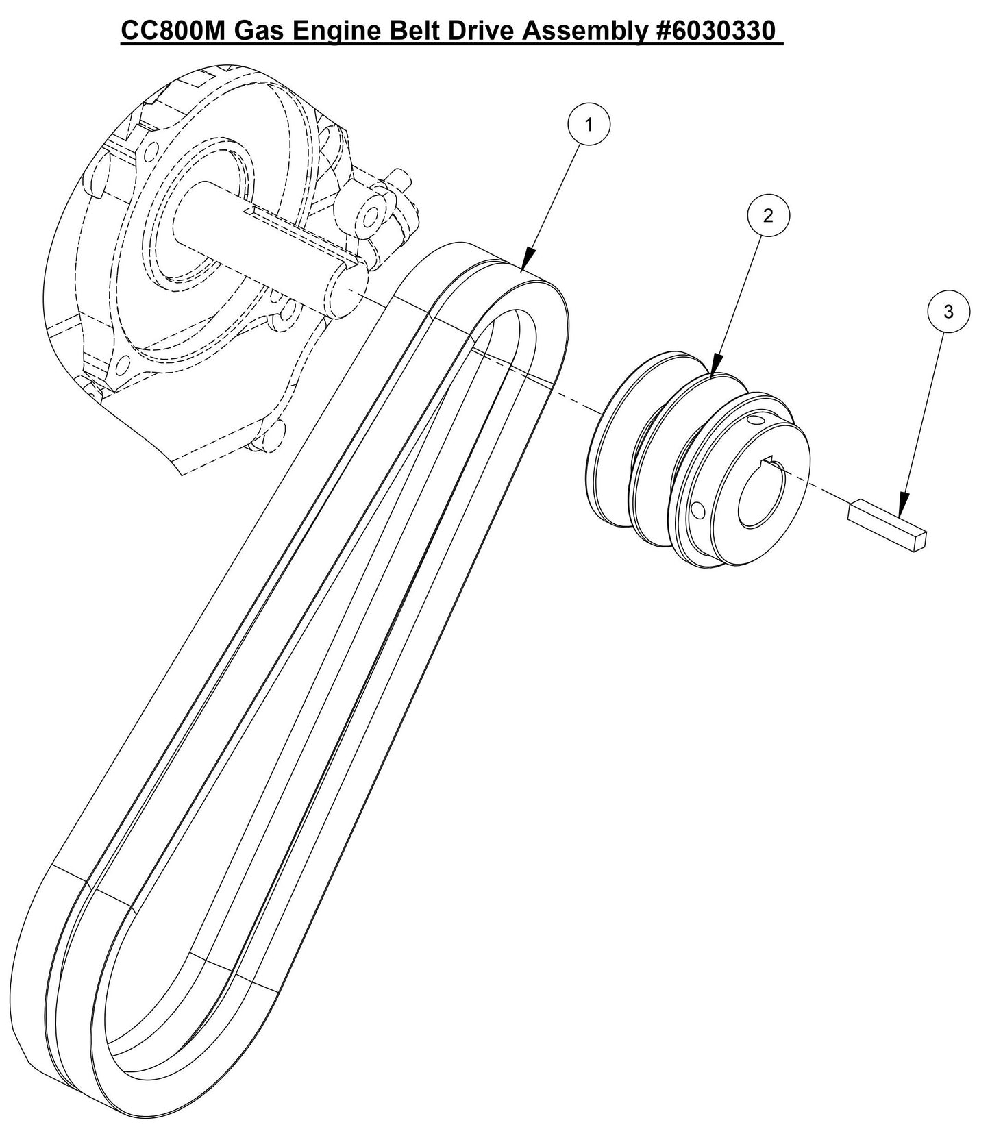 CC800M Gas Engine Belt Drive Assembly