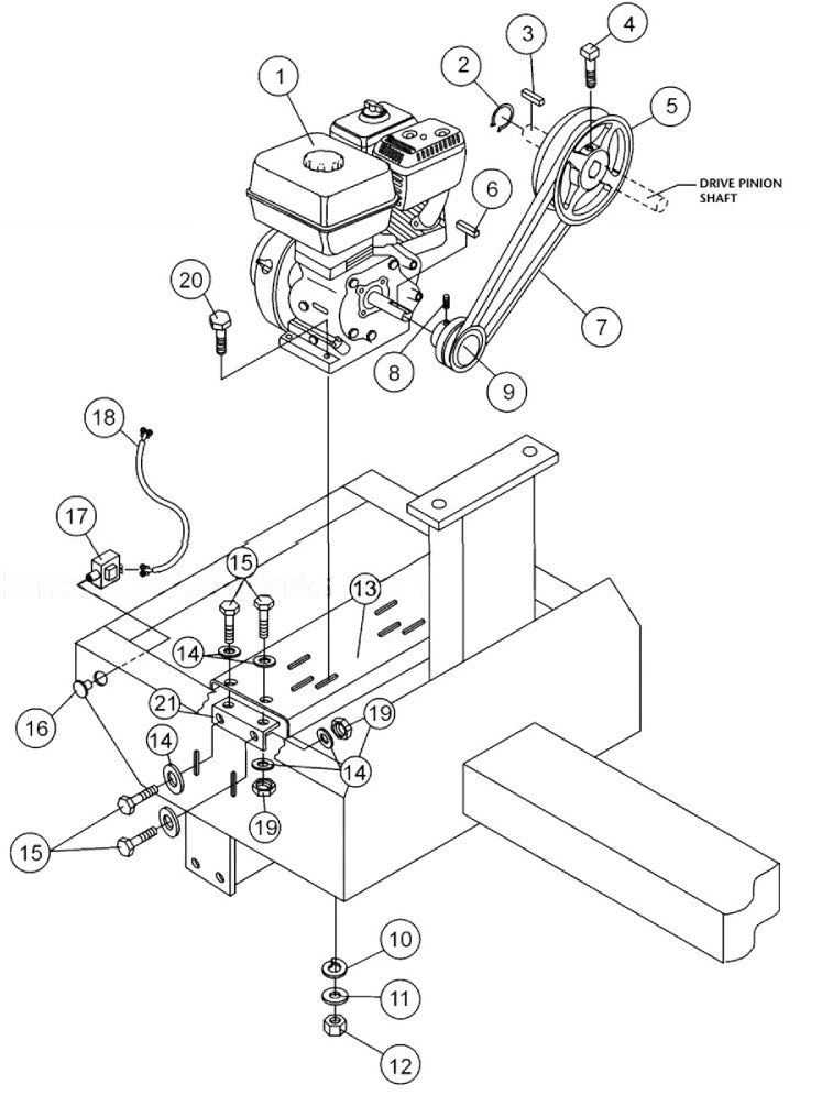 Gas Engine Mounting Plate Assembly Parts By MBW