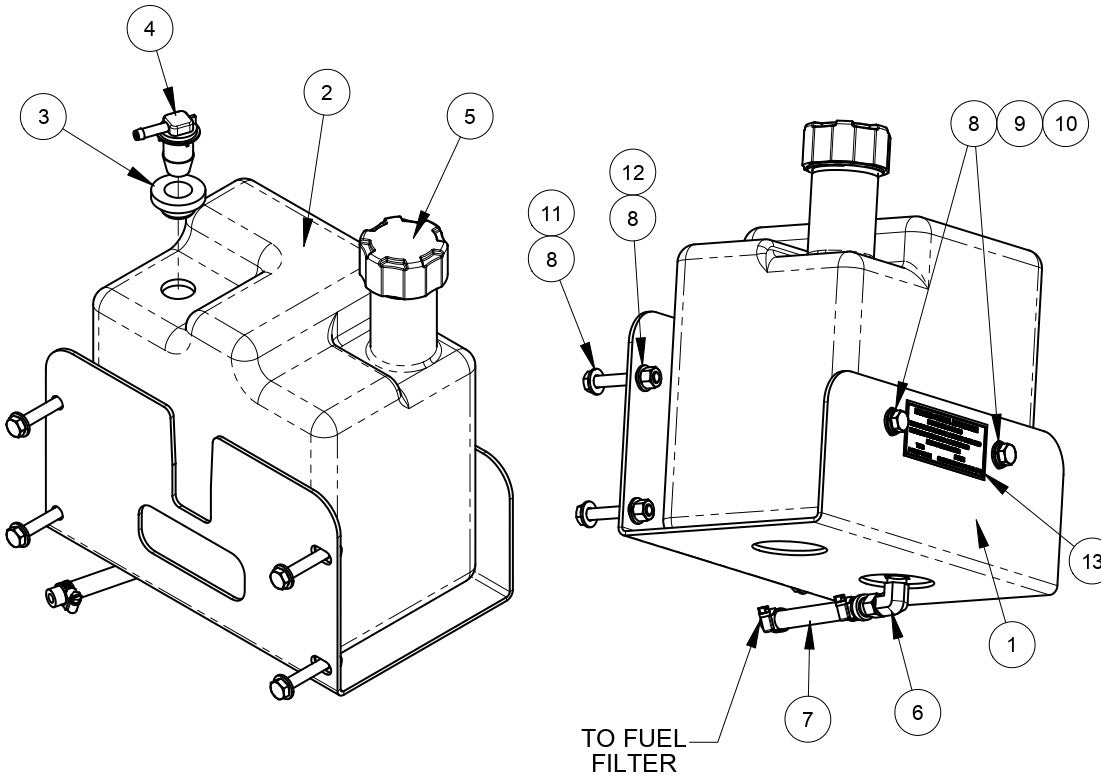 Gas Tank Assembly Parts For CC200 Dual Head Floor Grinder By Diamond Products