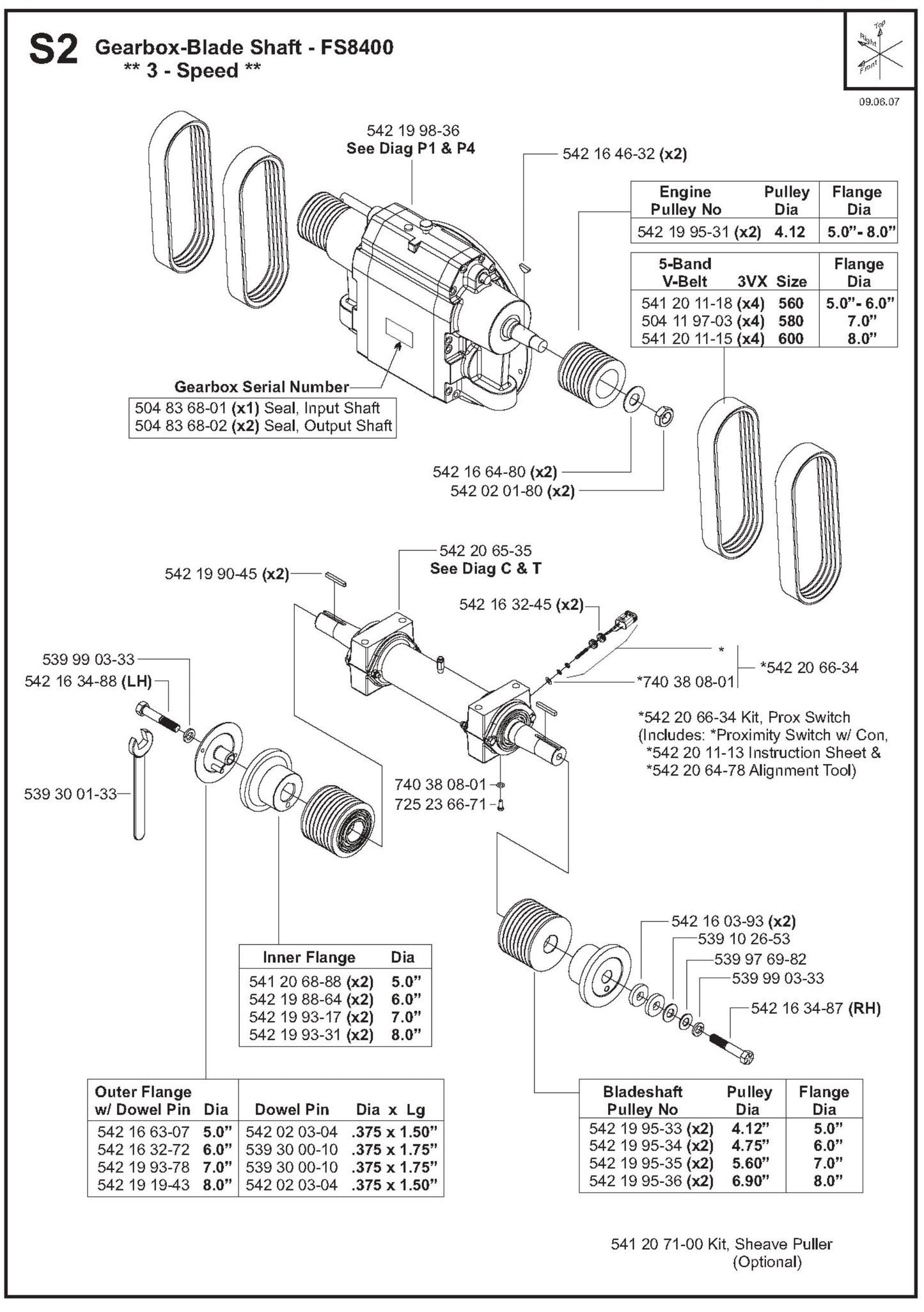 Gearbox- Blade Shaft 3-Speed Parts For FS8400D By Husqvarna