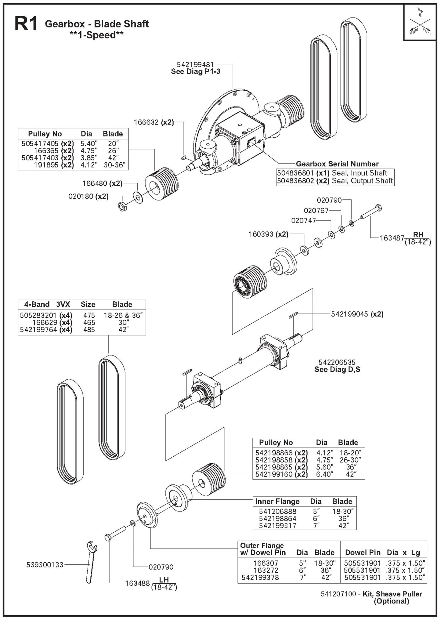 Gearbox - Belt Shaft 1-Speed Parts For FS6800 D By Husqvarna