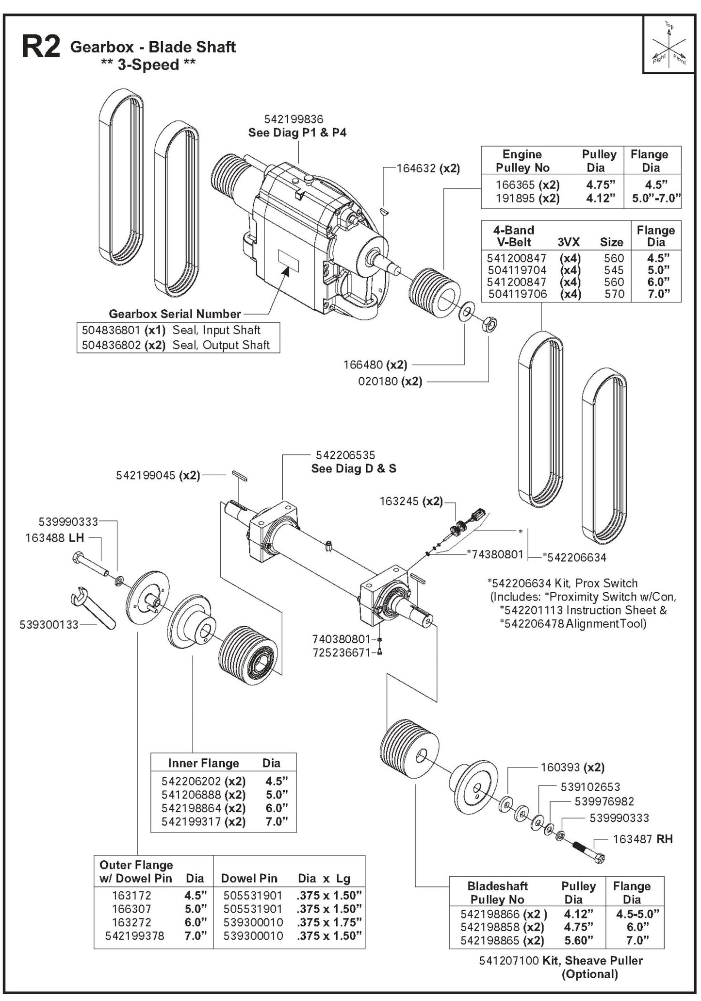 Gearbox- Blade Shaft 3-Speed Parts For FS6600D By Husqvarna