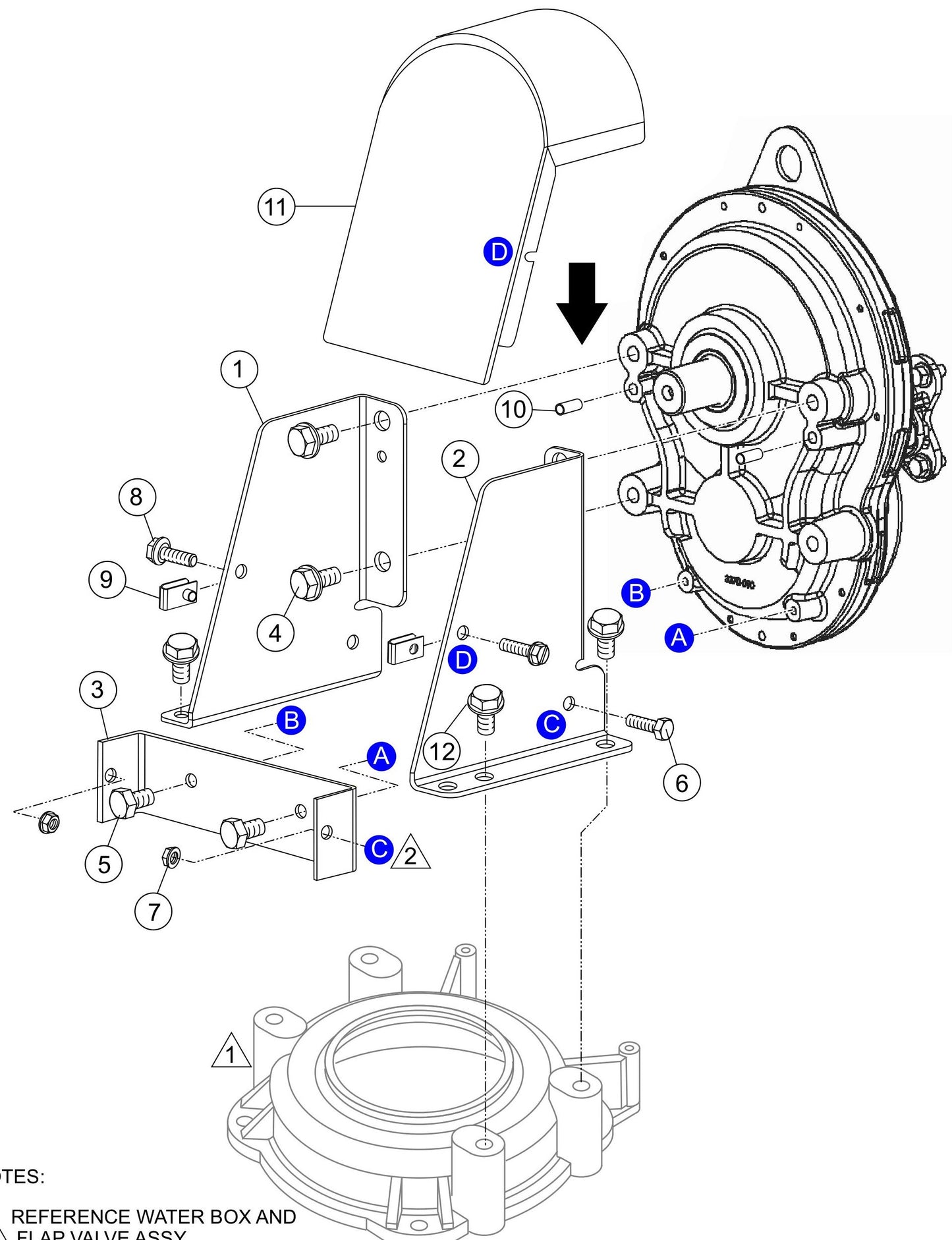 MQ MQD2HA / MQD3HA Gearbox Support Bracket Assembly Parts By Multiquip