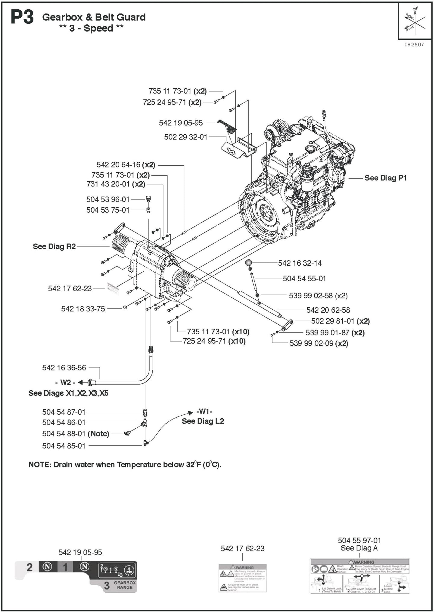 Gearbox and Belt Guard 3-Speed Parts for FS8400 D By Husqvarna
