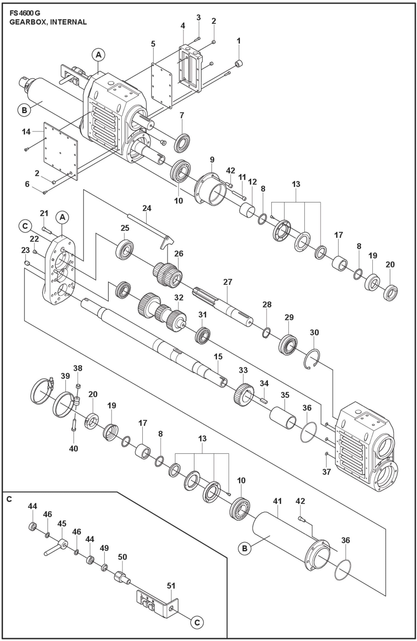 Gearbox, Internal Parts For FS4600 G by Husqvarna