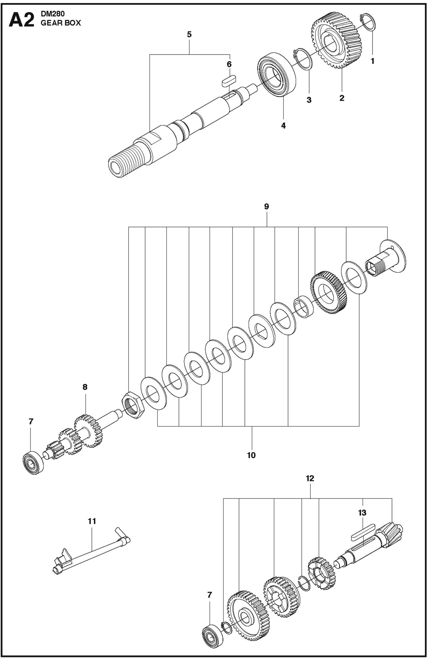 Gearbox Parts For Core Drill Motors DM 280 By Husqvarna