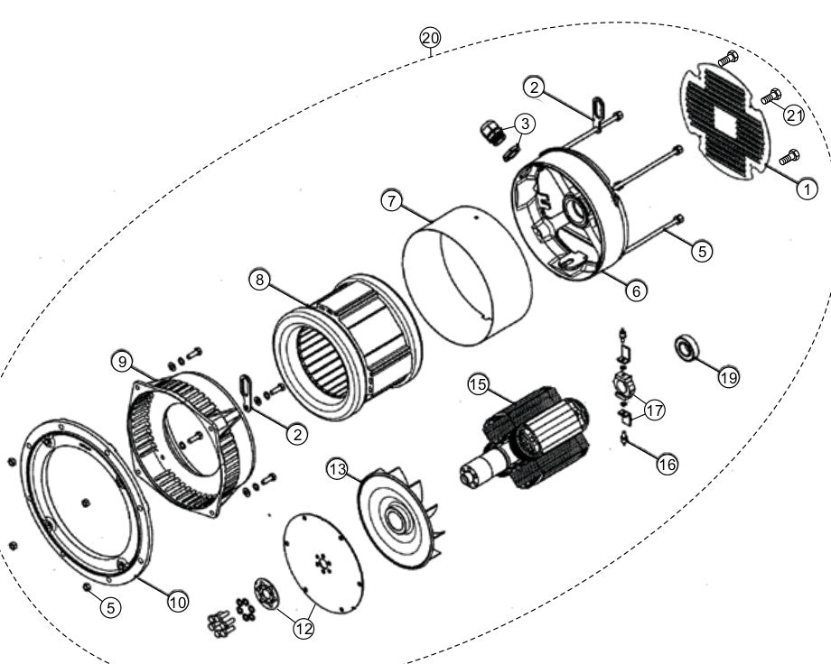 Generator Assembly Parts For LT6K5 Light Tower By Multiquip