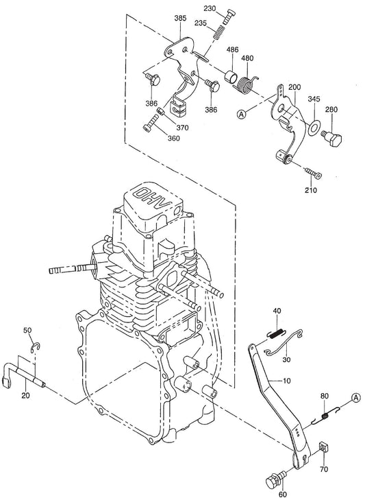 MT54F Robin EH09 Engine Governor Assembly Parts