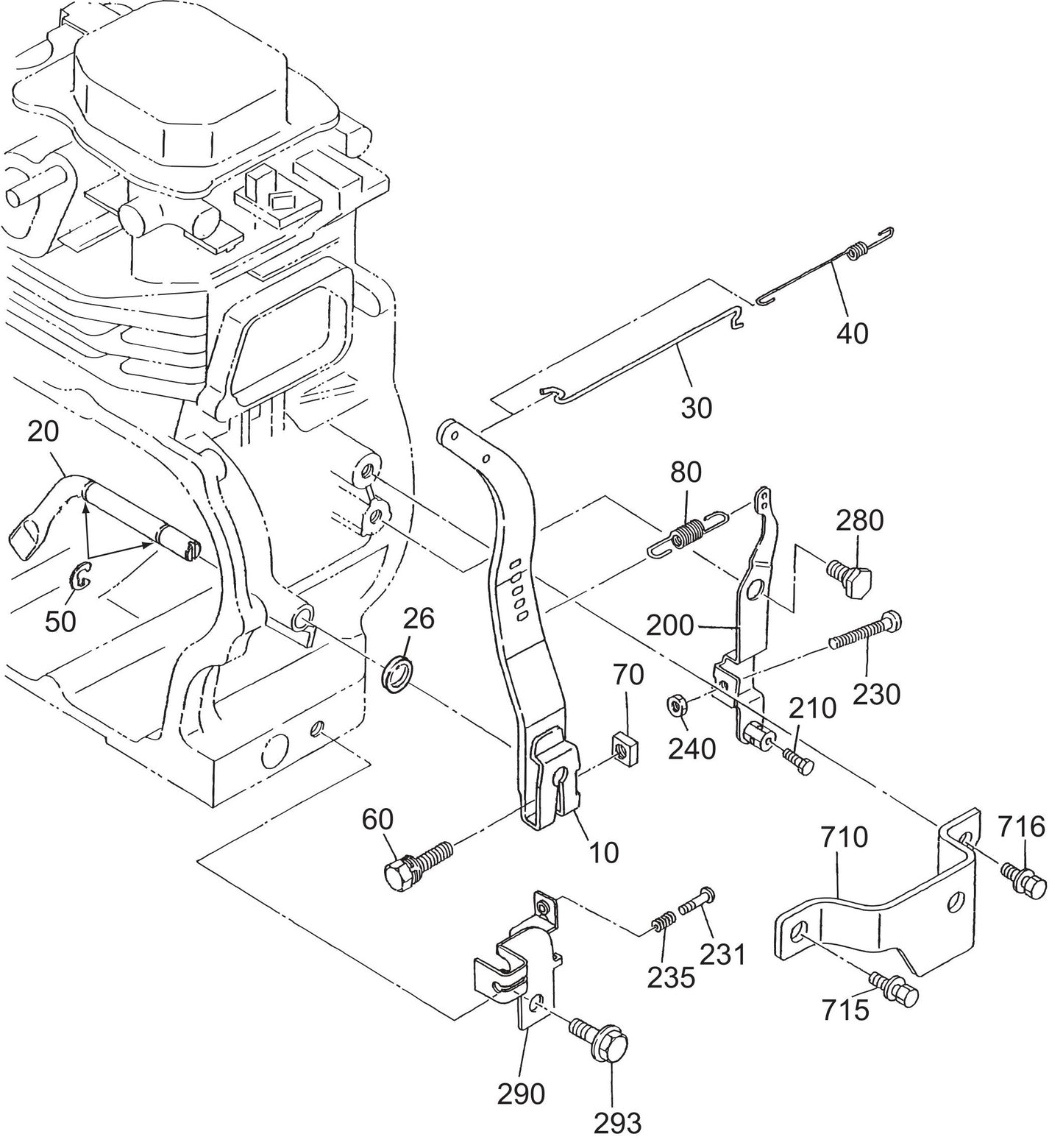 MT84FA Robin EH-12-2D46420 Engine Governor Assembly Parts