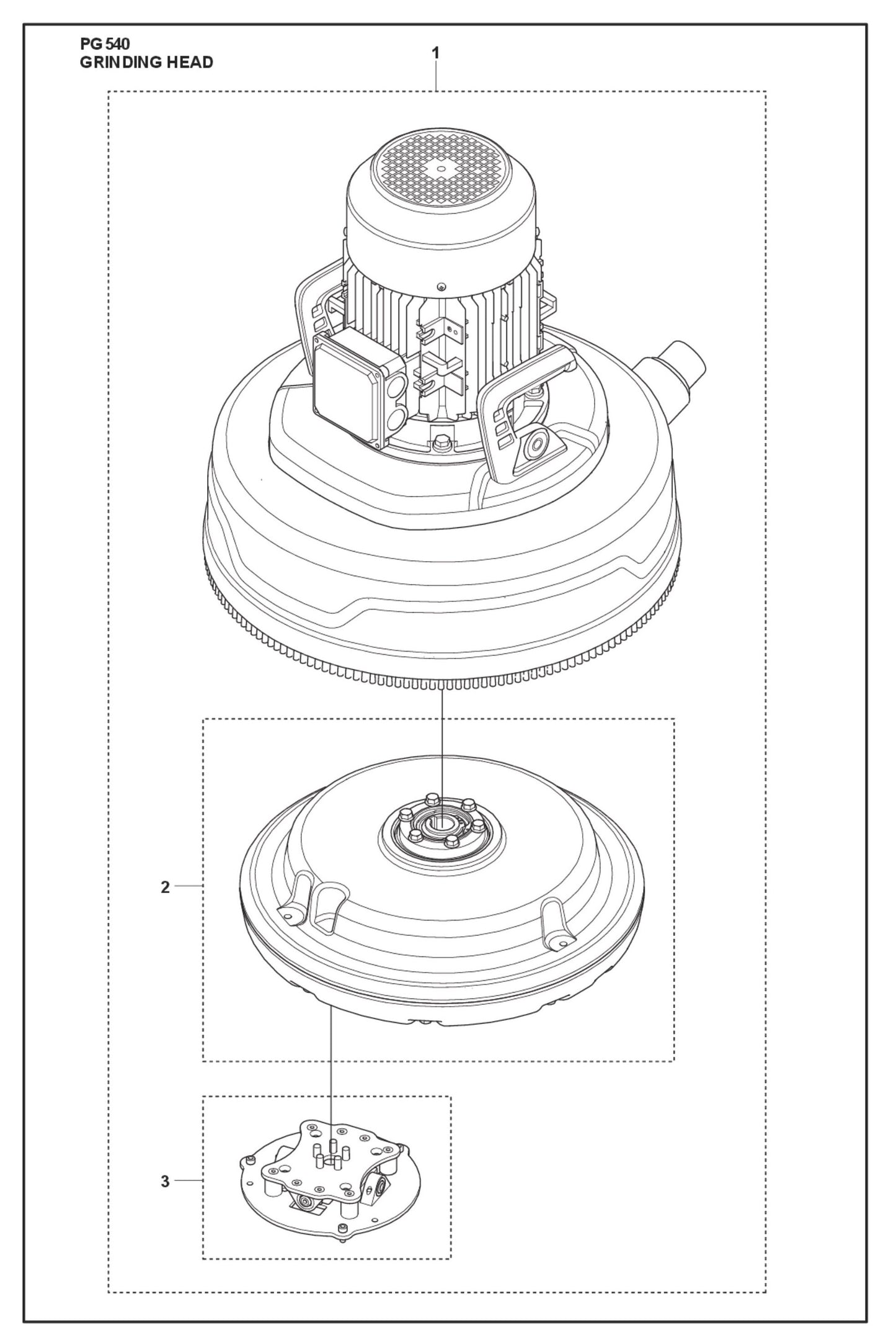 Grinding Head Parts For PG 540 4 KW By Husqvarna