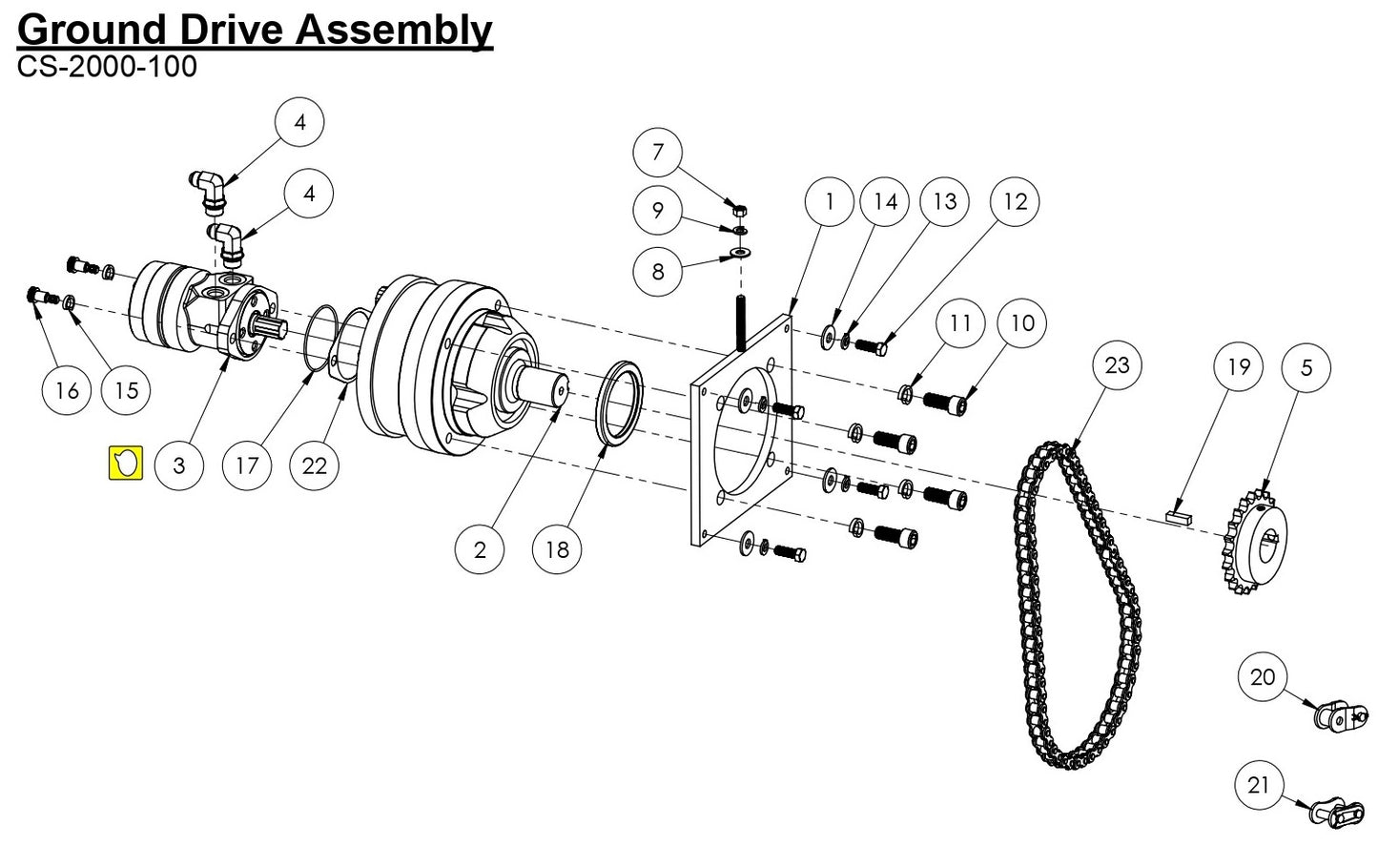 CS-2000-100 Ground Drive Assembly
