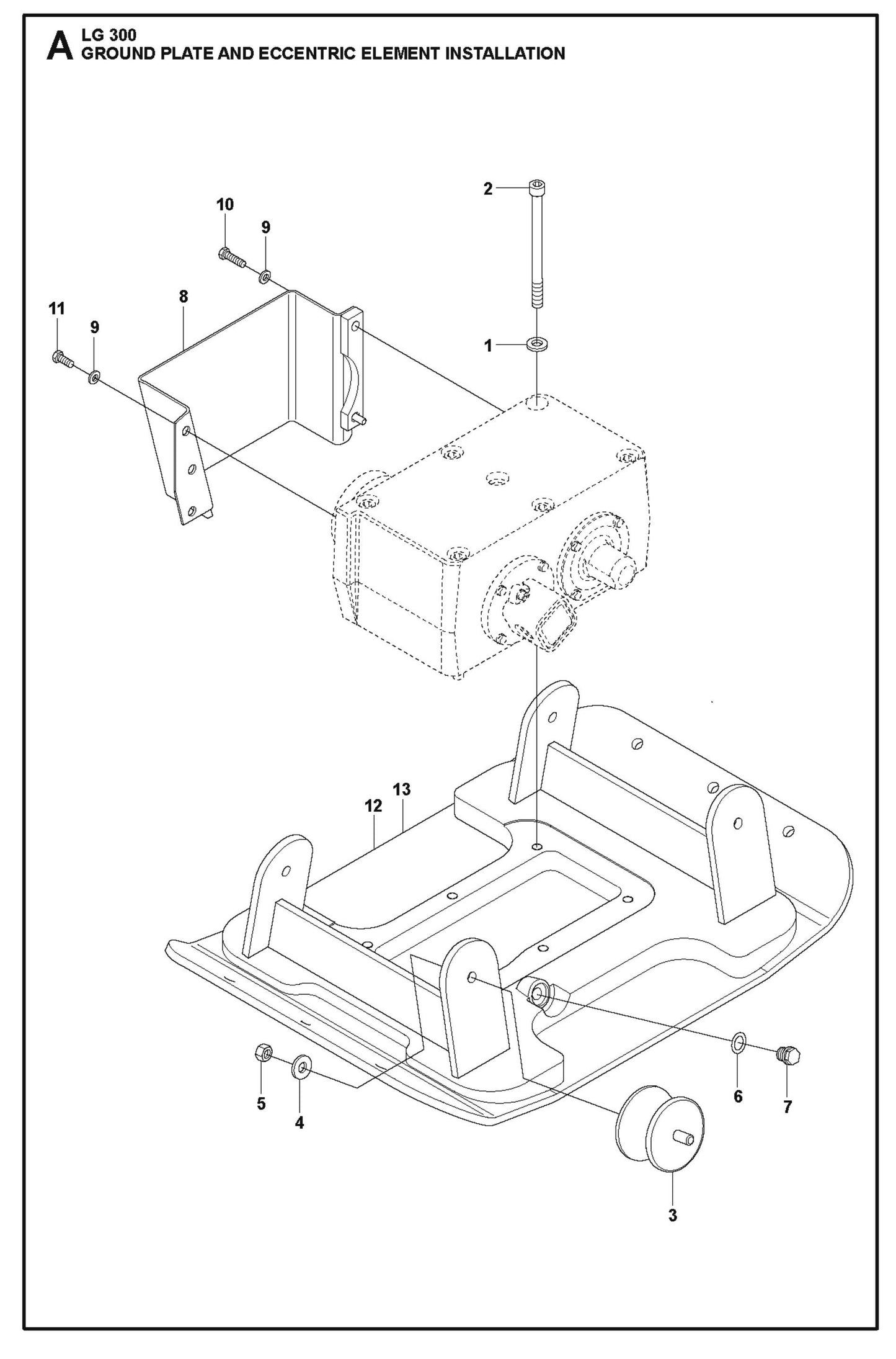 Ground Plate and Eccentric Element Installation Parts For LG 300 Diesel By Husqvarna