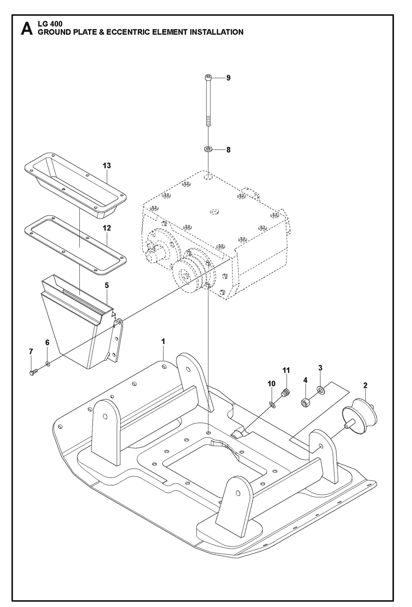 Ground Plate And Eccentric Element Installation Parts For LG 400 Diesel By Husqvarna