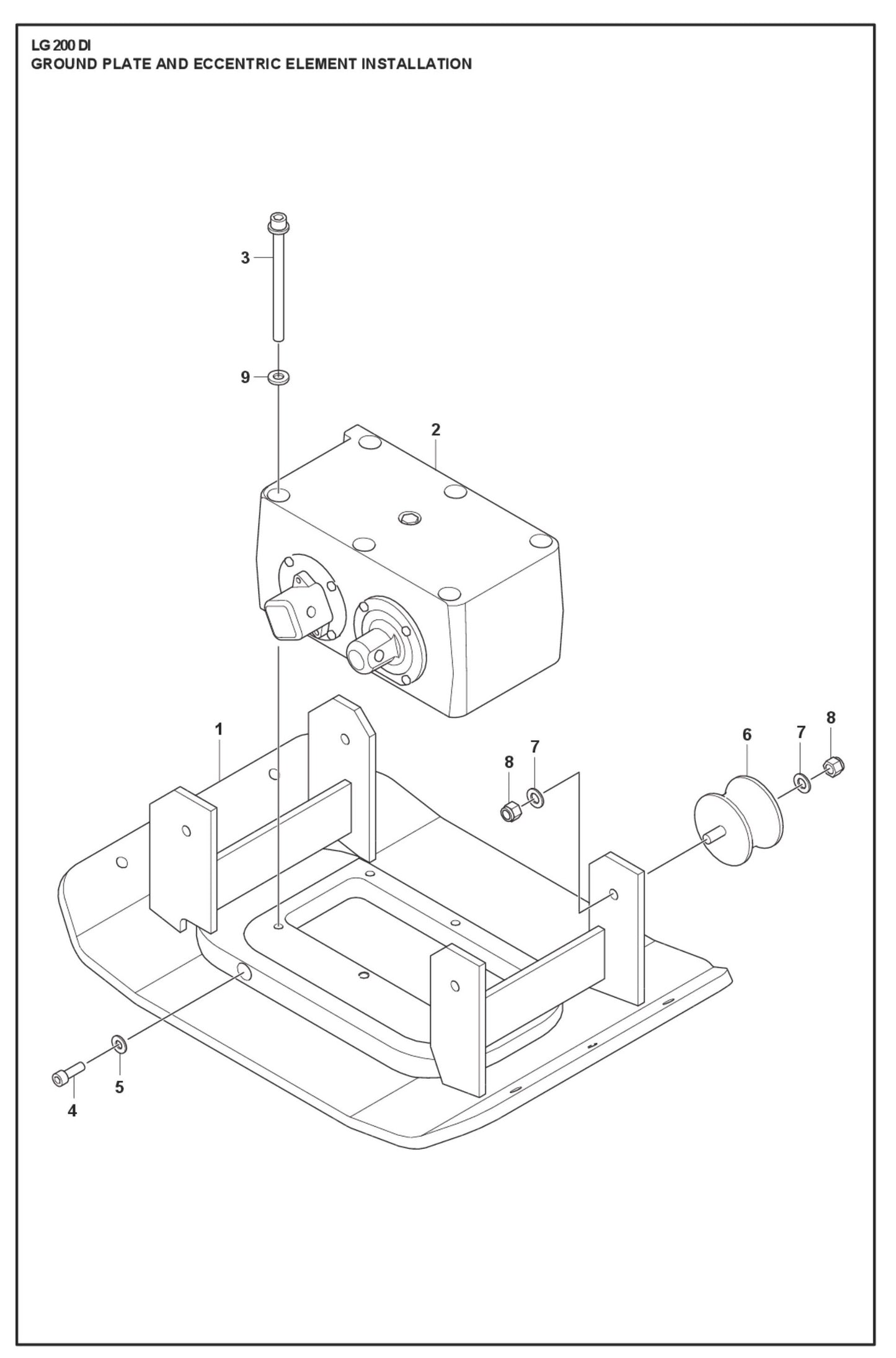 Ground Plate and Eccentric Element Installation Parts For LG 200 Diesel By Husqvarna