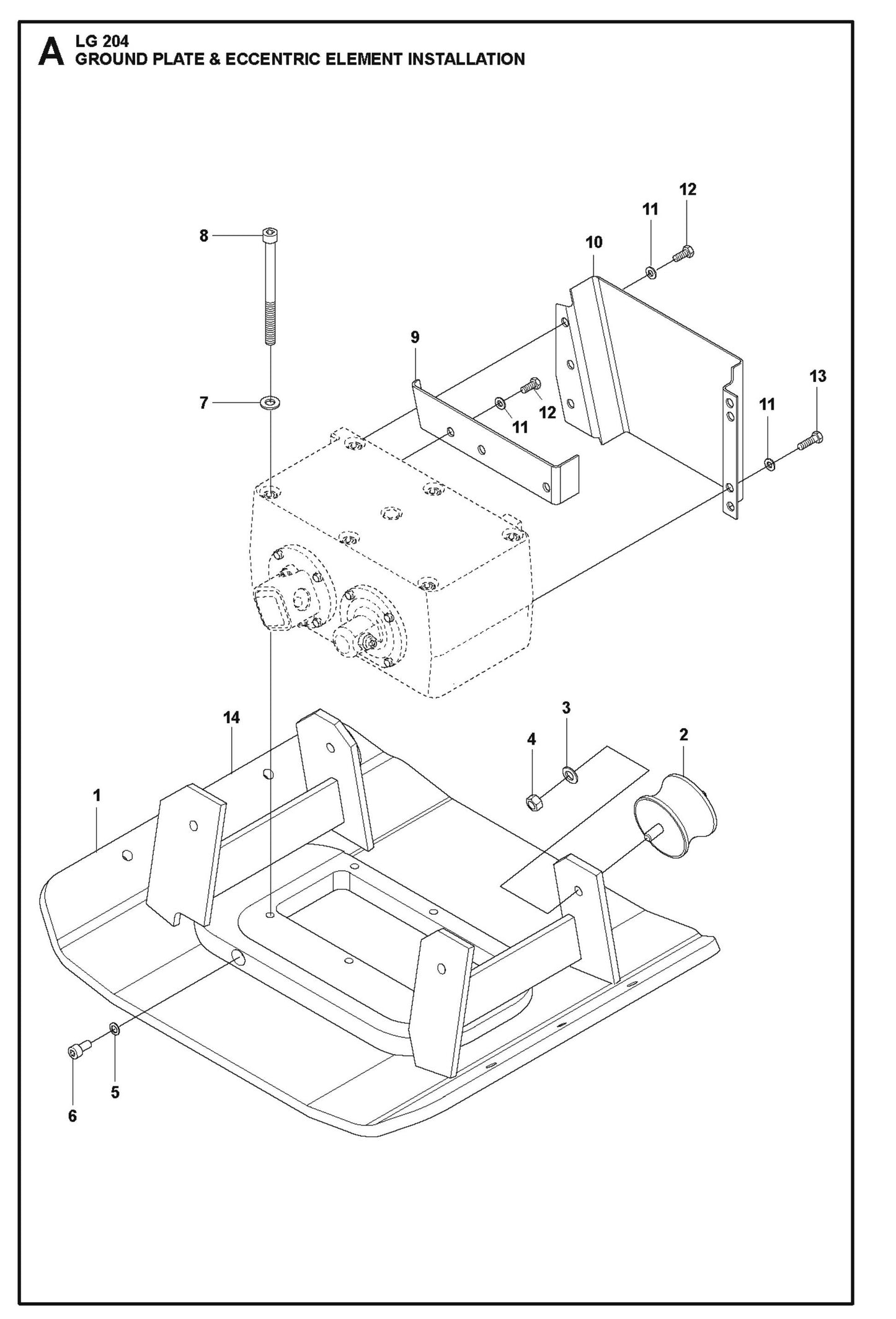 Ground Plate and Eccentric Element Installation Parts For LG 204 Petrol By Husqvarna