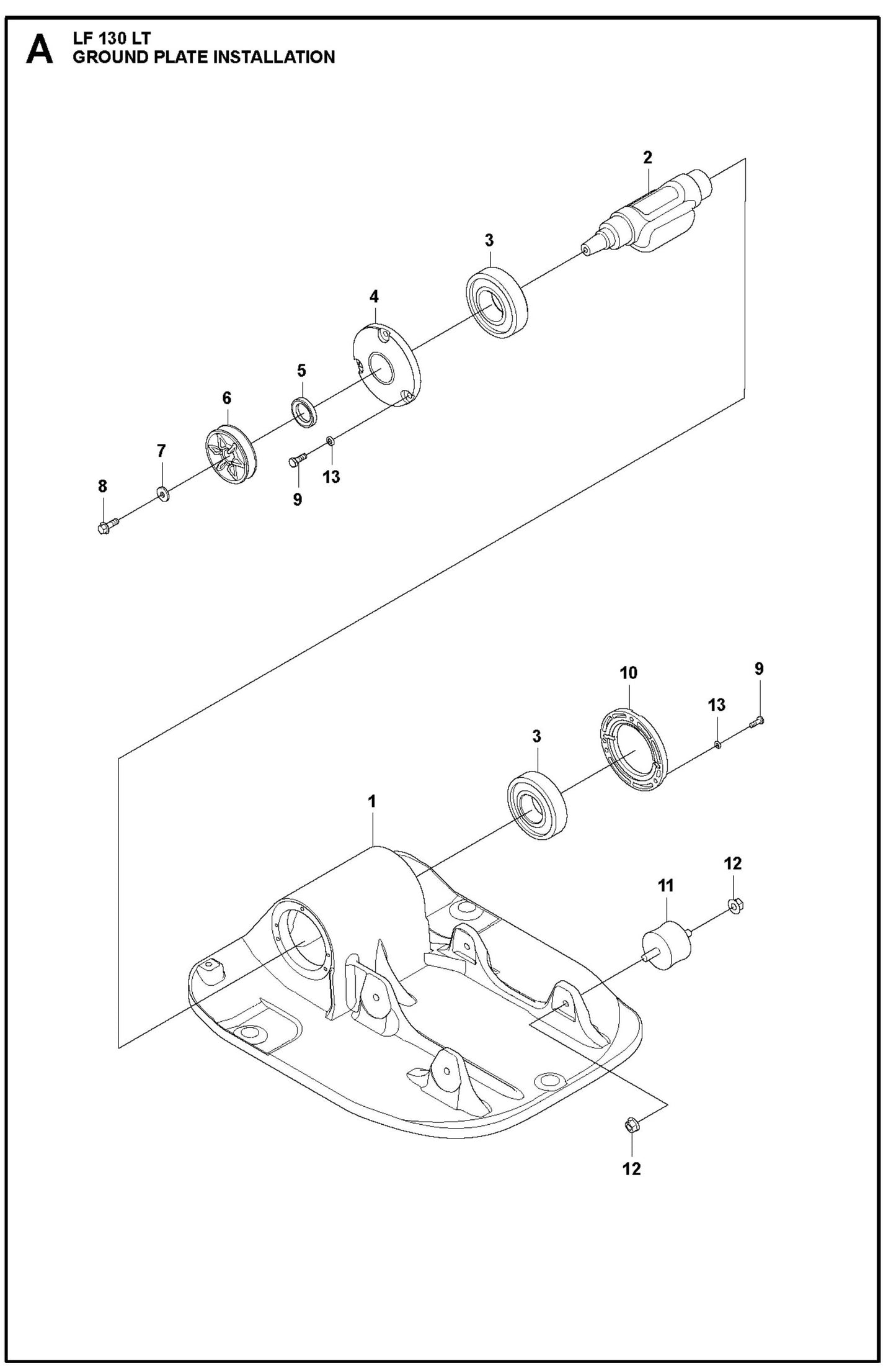 Ground Plate Installation Assembly Parts For LF 130 LT Diesel By Husqvarna