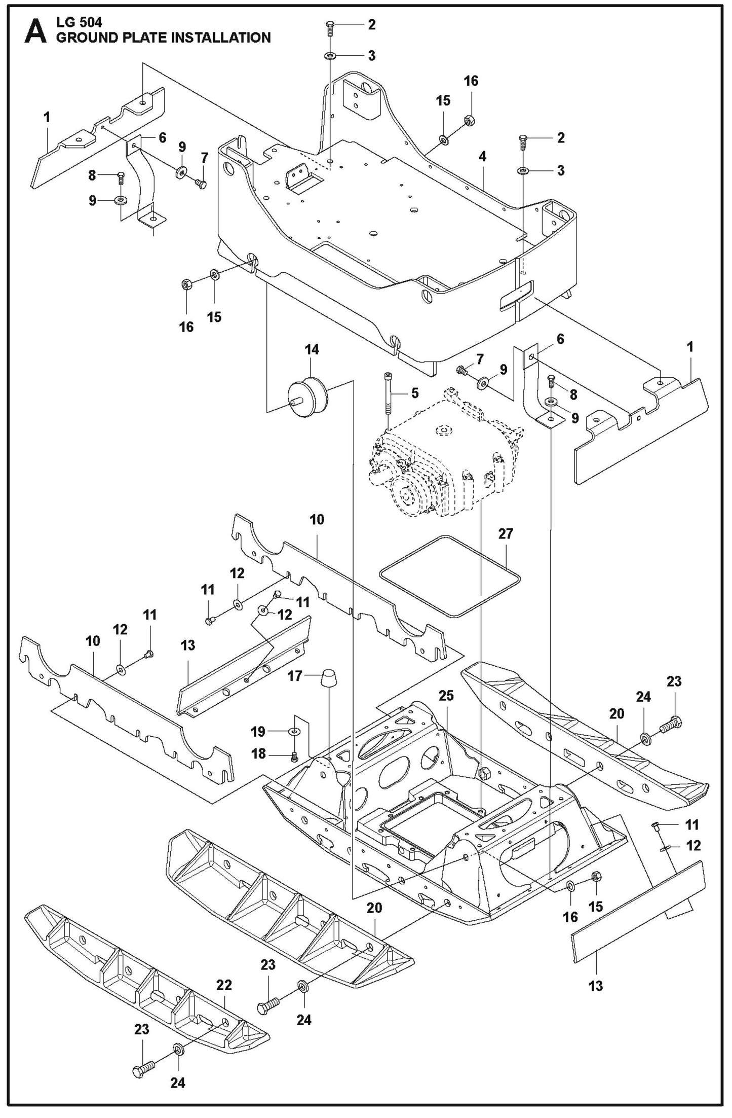 Ground Plate Installation Parts For LG 504 Reversible Plate Compactor By Husqvarna