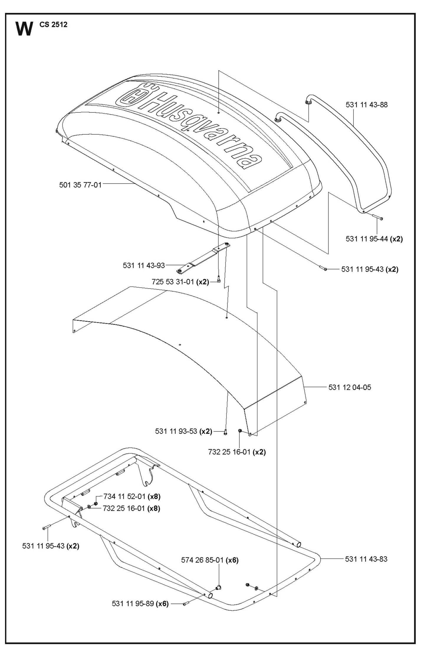 Guards Fig.3 Parts For Wire Saw CS 2512 By Husqvarna