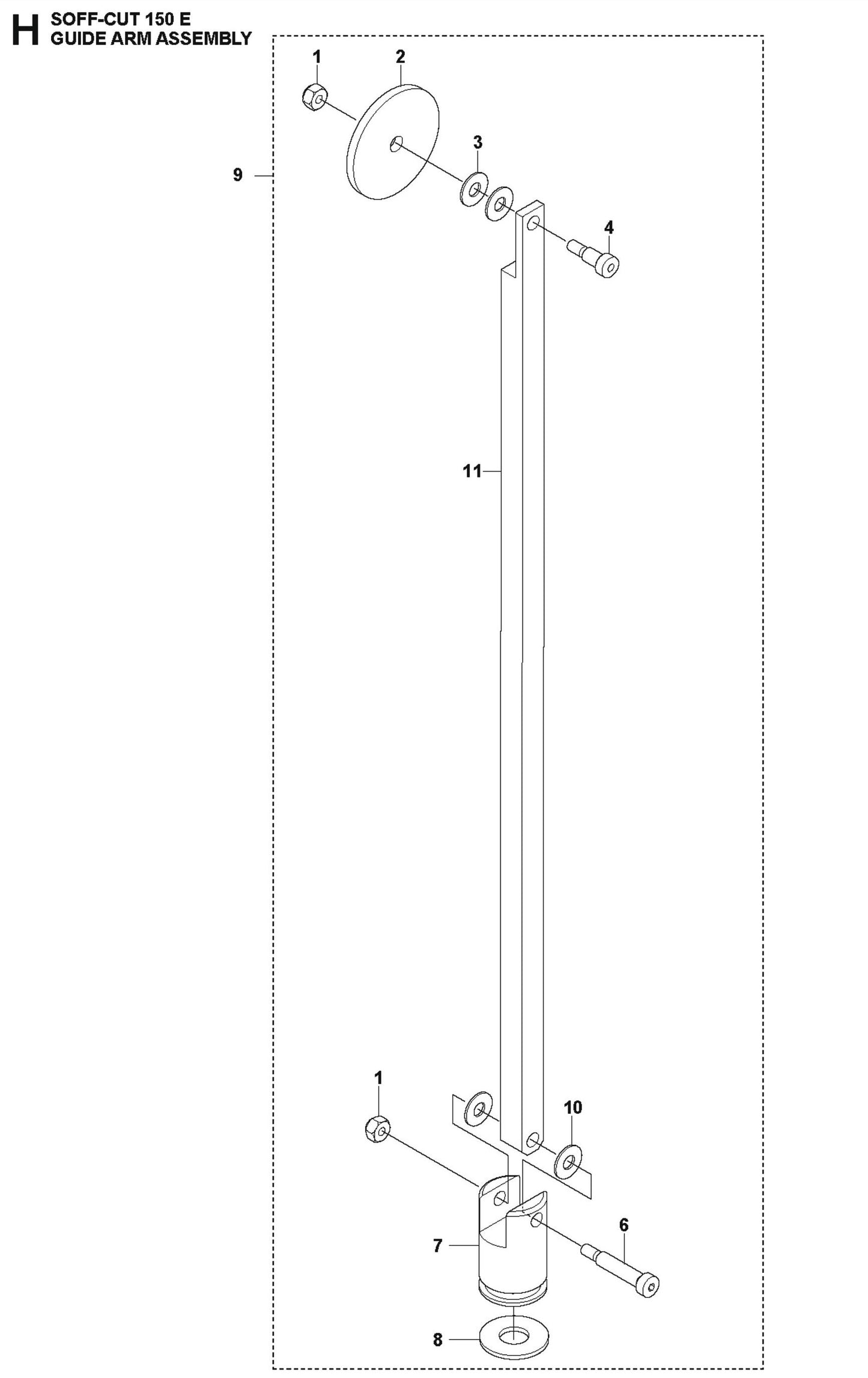 Guide Arm Assembly Parts For Soff Cut 150 E By Husqvarna