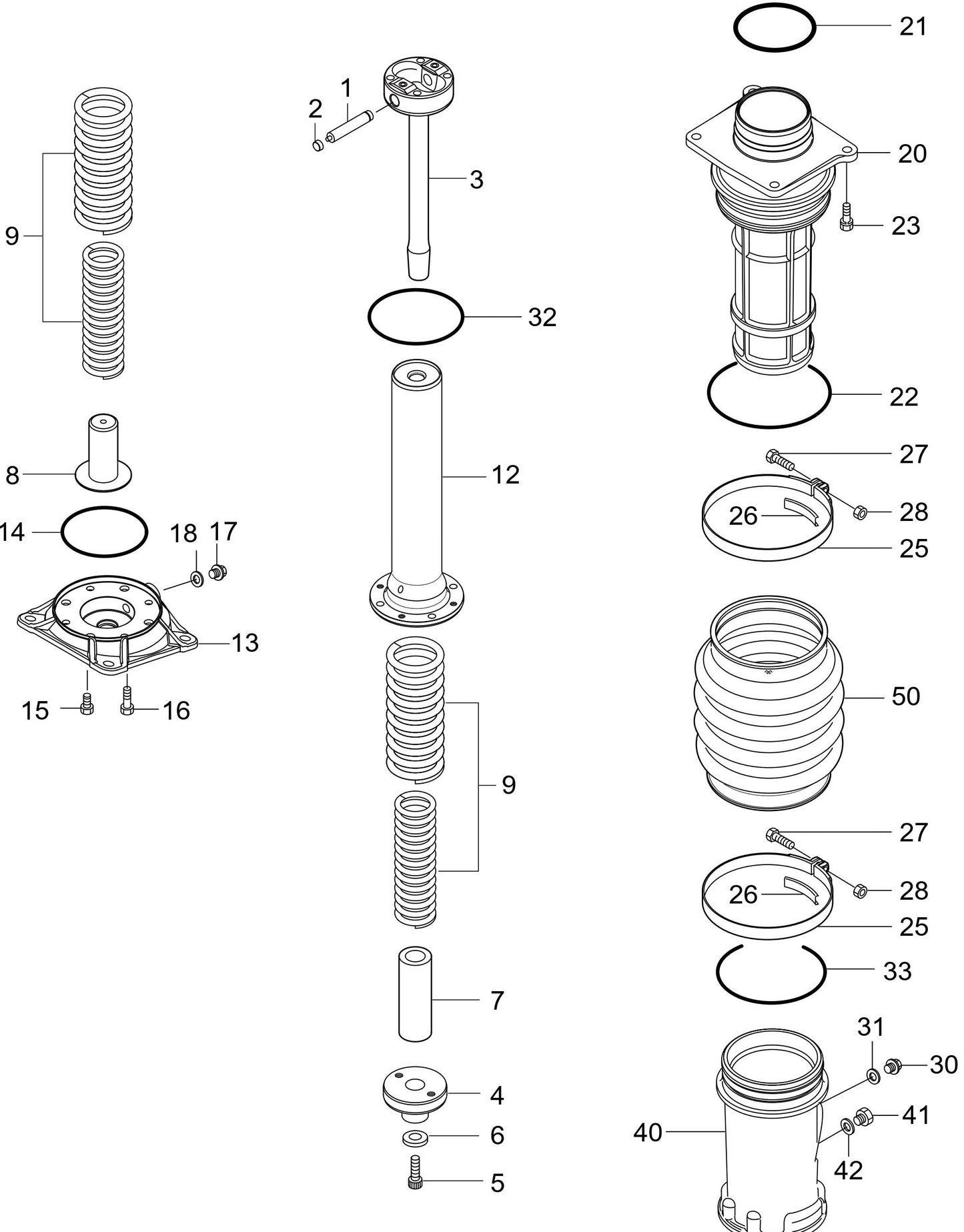 MTX50HD Guide Cylinder Assembly Parts