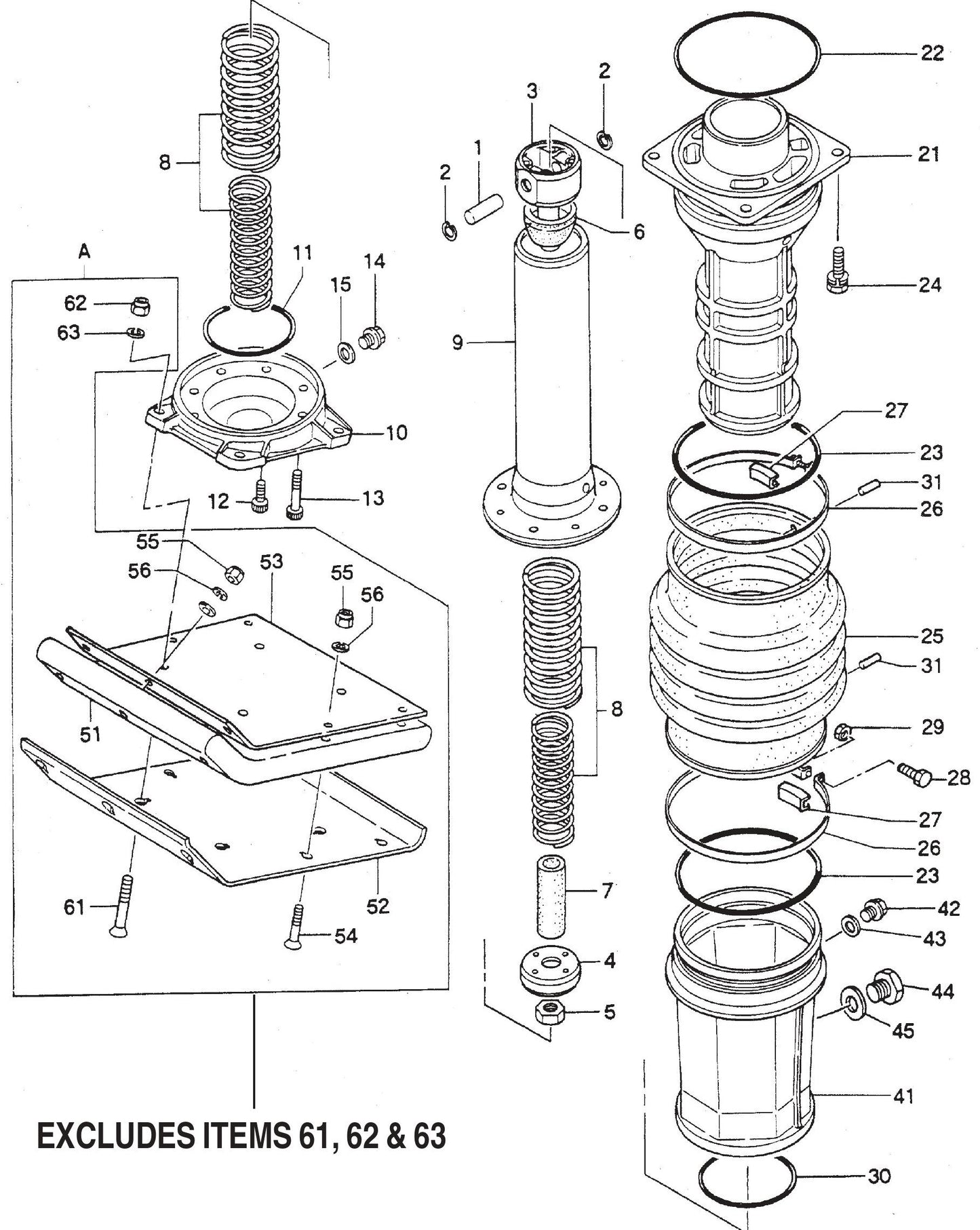 MT75HS Guide Cylinder And Foot Assembly Parts