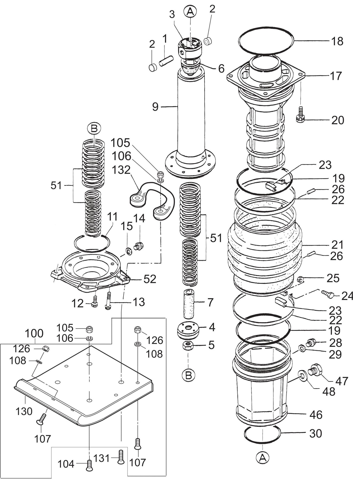 MT84FA Guide Cylinder And Foot  Assembly Parts