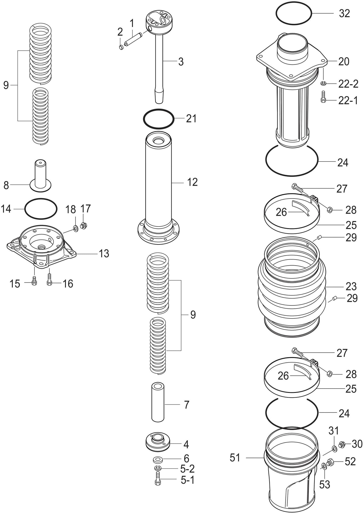 MTX80HDR Guide Cylinder Assembly Parts