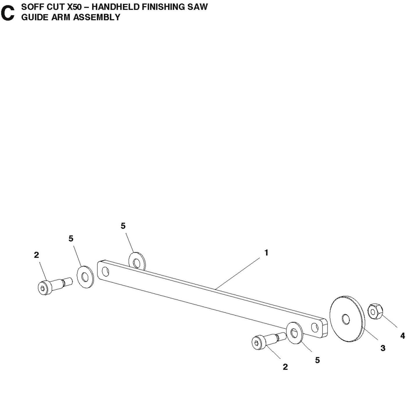 Guide Arm Assembly Parts For Soff Cut X50- Handheld Finishing Saw By Husqvarna