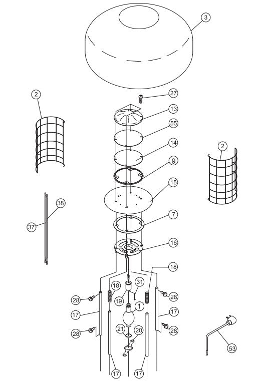 Balloon/Lamp Guard Assembly Parts-GB113BC MQ SERIES GENERATORS