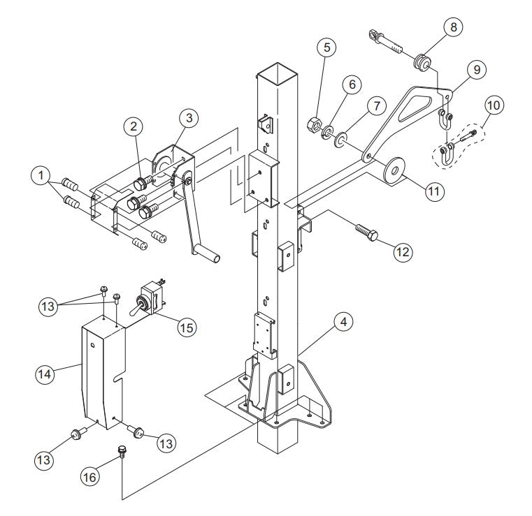 Main Mast Assembly Parts-GB113BC MQ SERIES GENERATORS