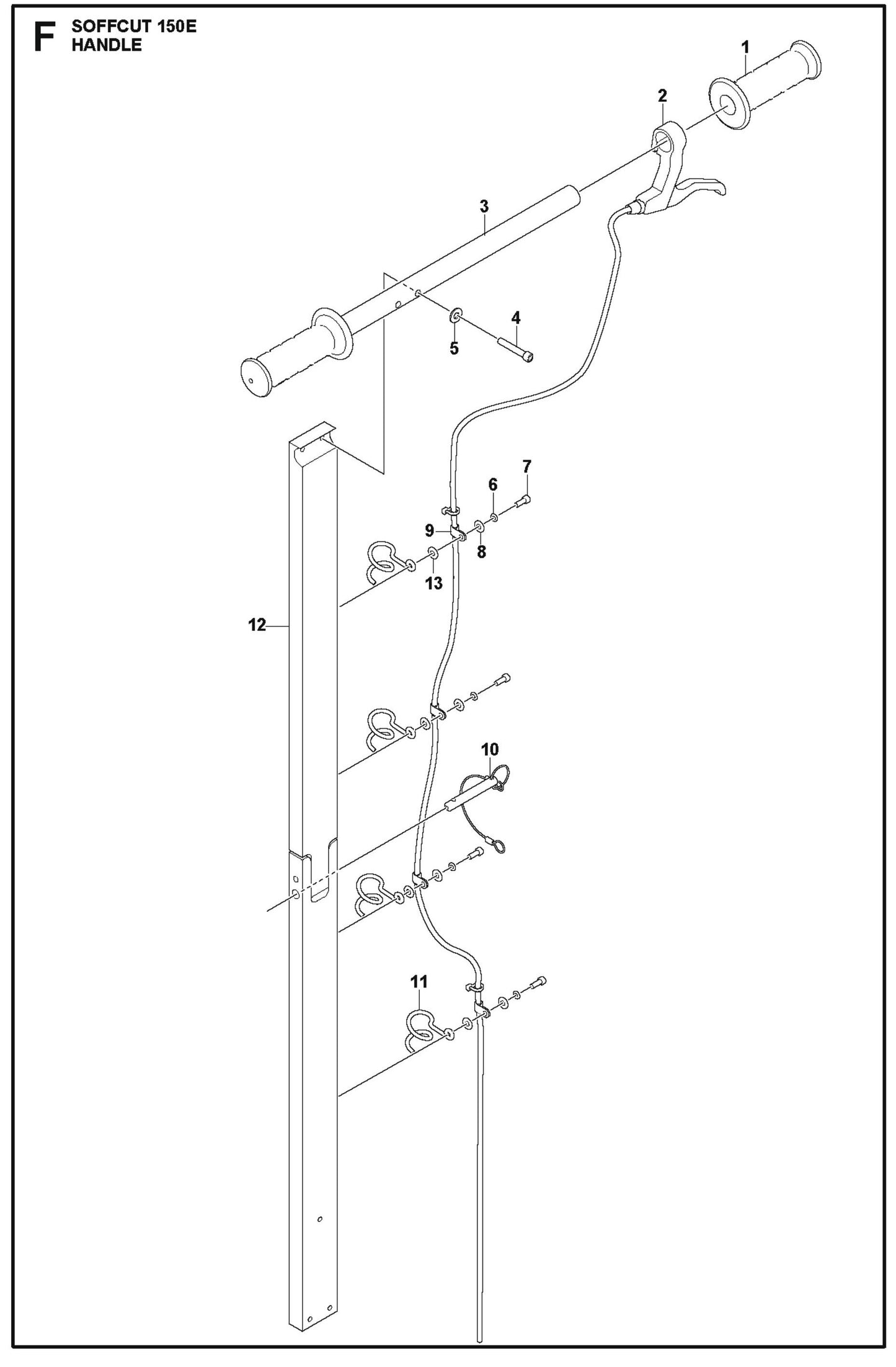 Handle Parts For Soff Cut 150 E by Husqvarna