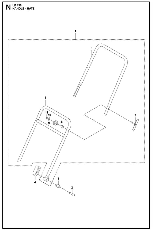 Handle- Hatz Parts For LF 130 LT Diesel By Husqvarna