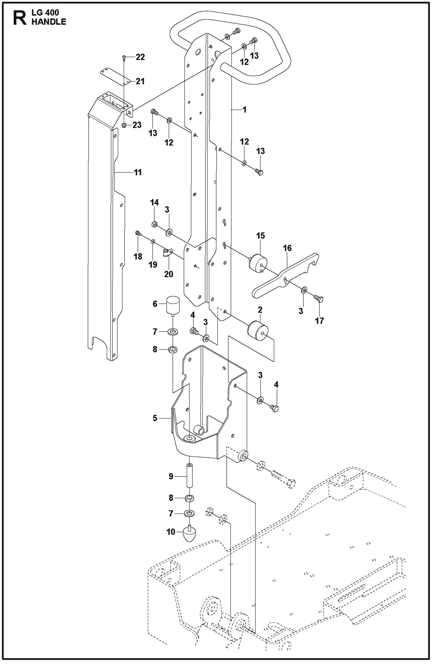 Handle Parts For LG 400 Diesel By Husqvarna
