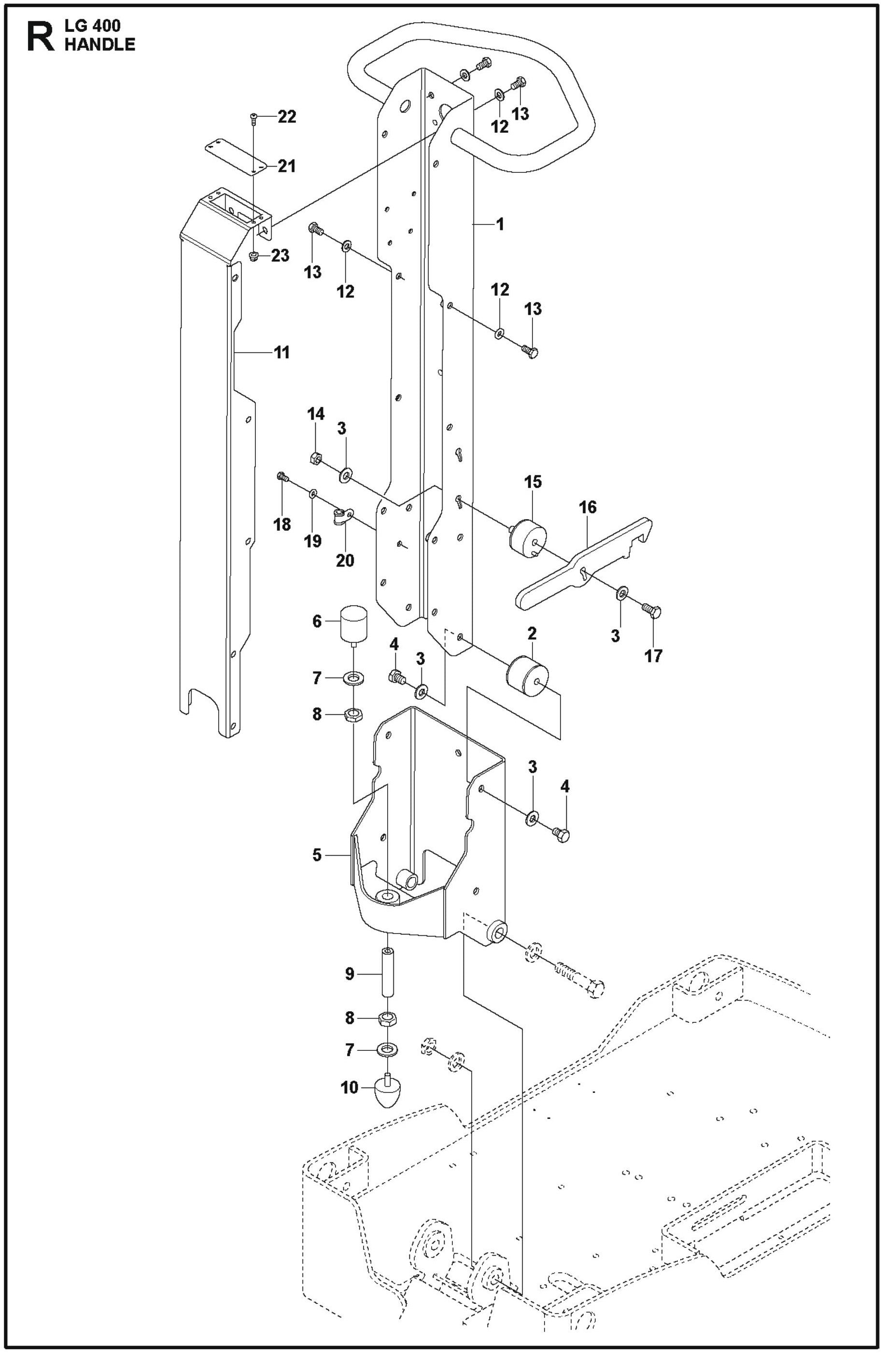 Handle Parts For LG 400 Diesel By Husqvarna