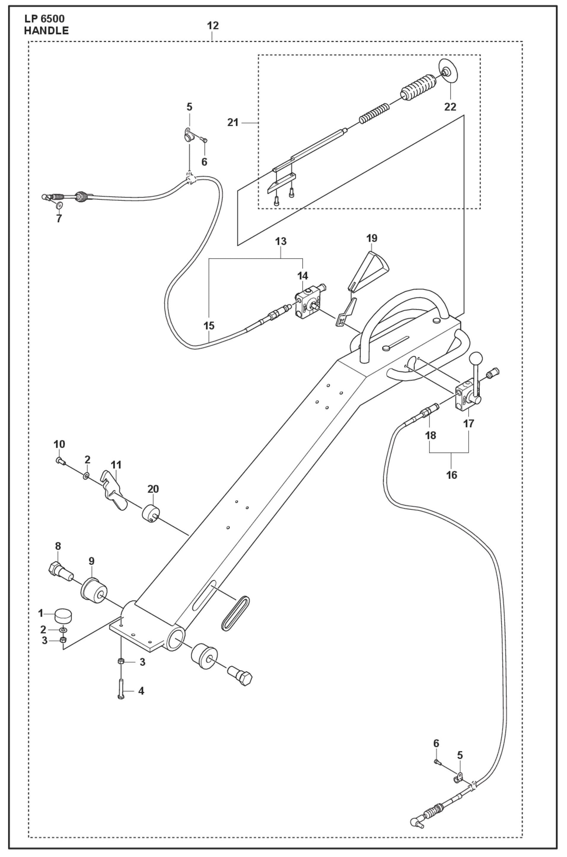 Handle Parts For LP 6500 Diesel  By Husqvarna