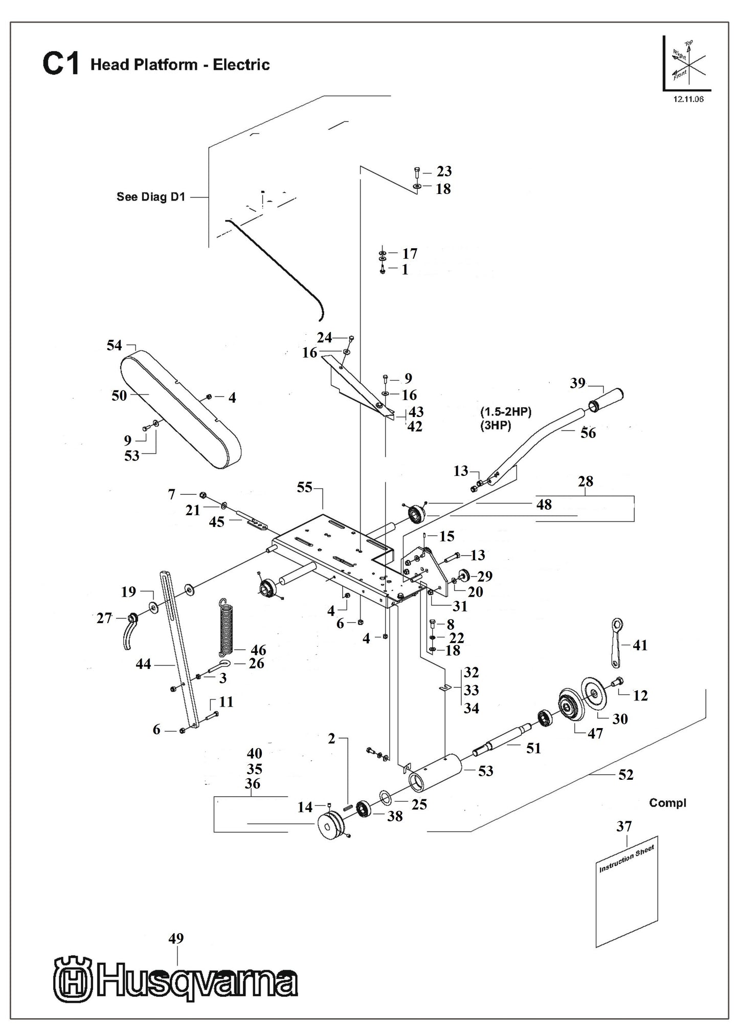 Head Platform - Electric Parts For TS 355 G By Husqvarna