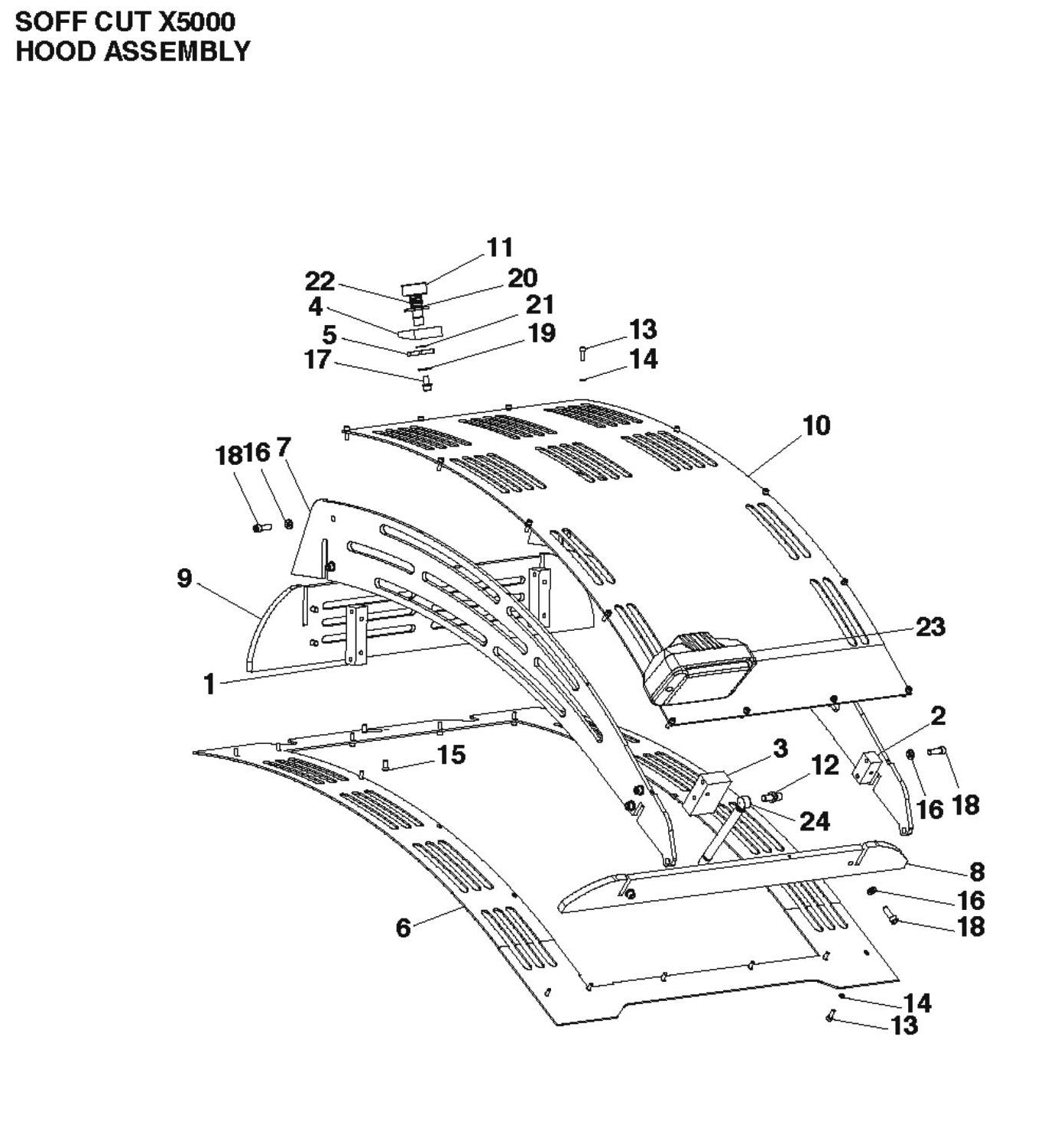 Hood Assembly Parts For Soff Cut X5000 by Husqvarna