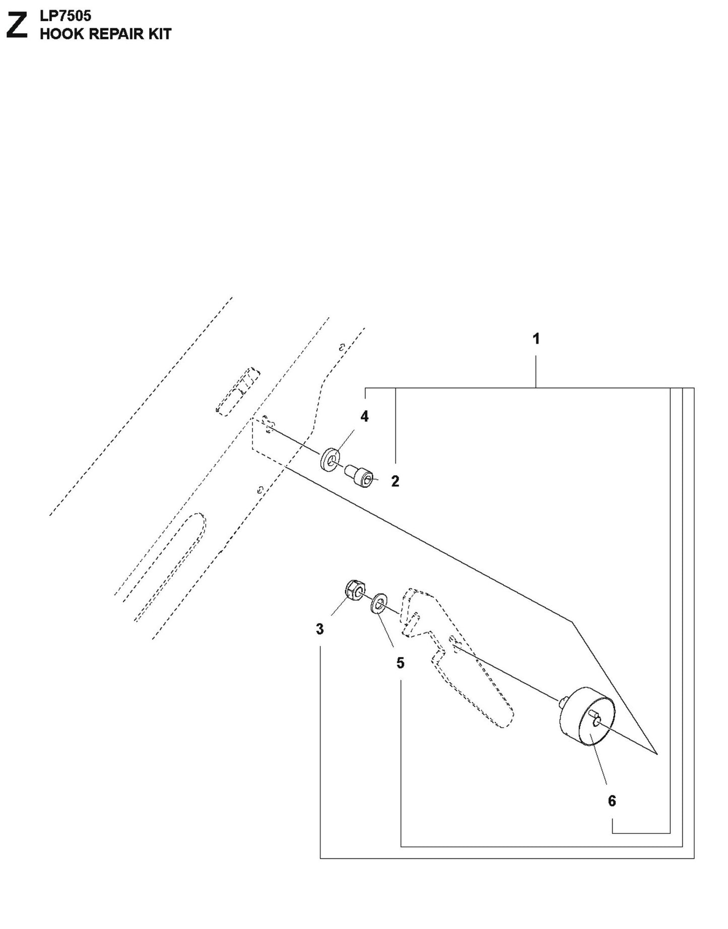 Hook Repair Kit Parts For LP7505 Walk Behind Roller By Husqvarna