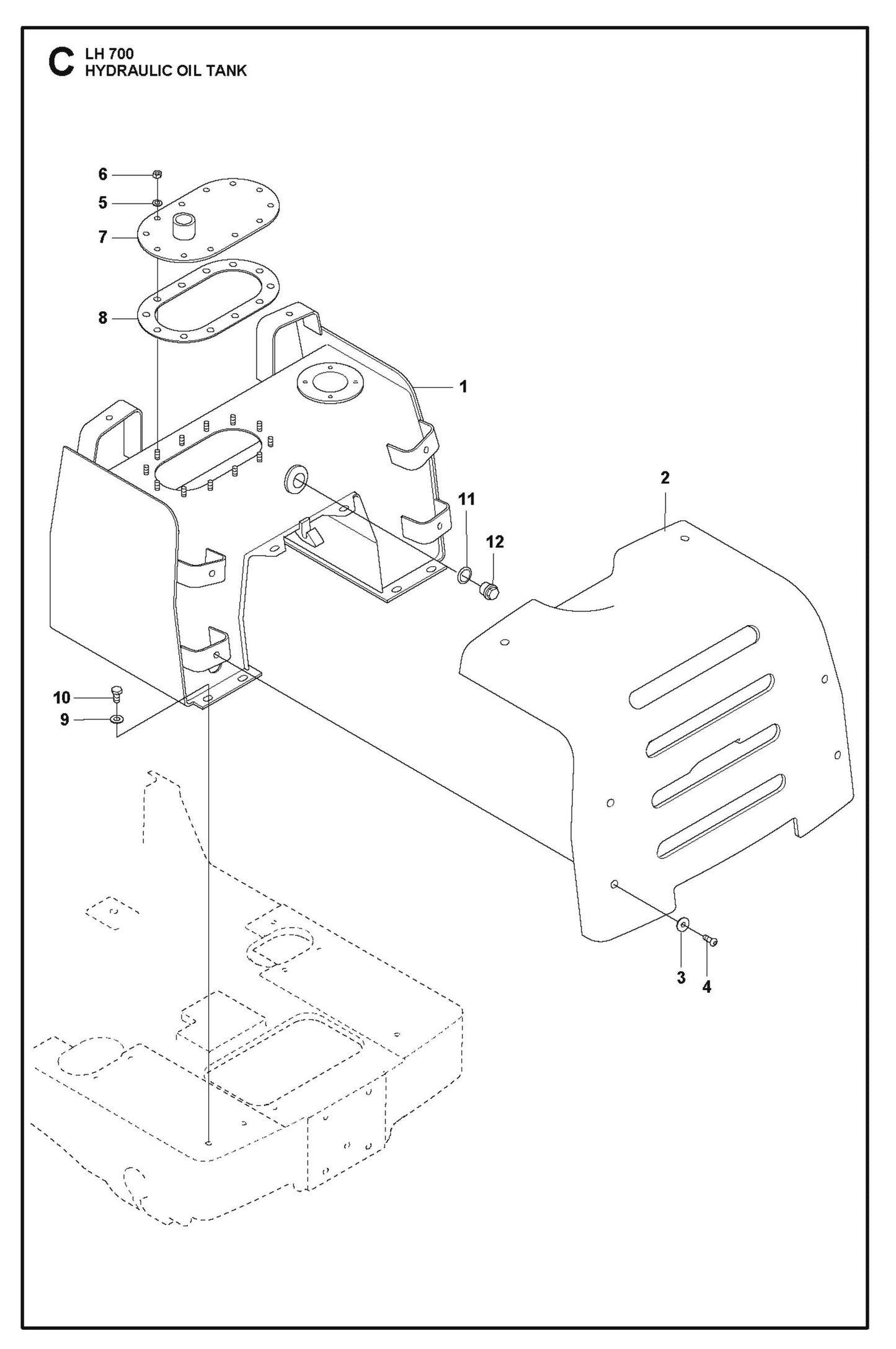 Hydraulic Oil tank Parts For LH 700 By Husqvarna