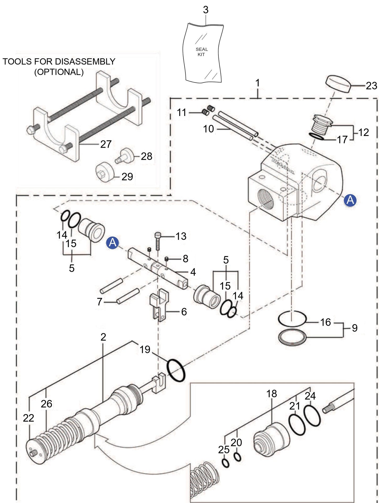 MVH408DZ Hydraulic Hand Pump Assembly Parts