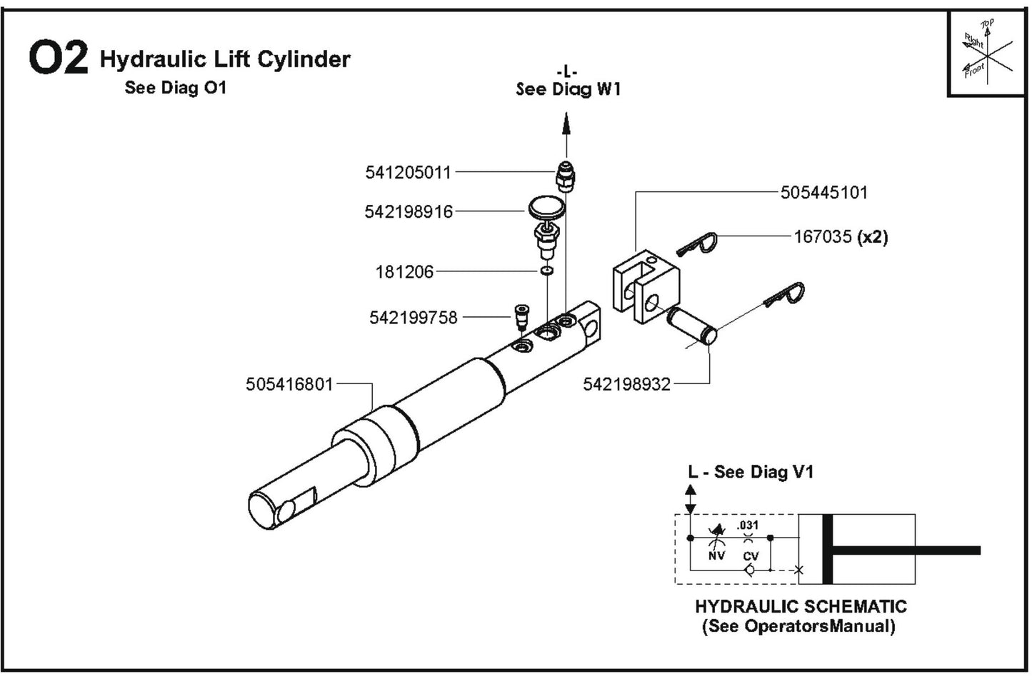 Hydraulic Lift Cylinder Parts For FS6800D By Husqvarna