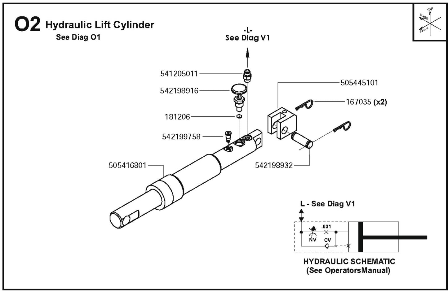 Hydraulic Lift Cylinder Parts For FS6600D By Husqvarna