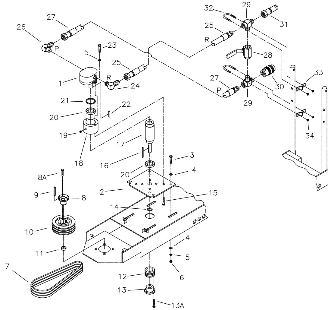 Hydraulic Motor Group Assembly Parts For CC100 Single Headed Floor Grinder By Diamond Products