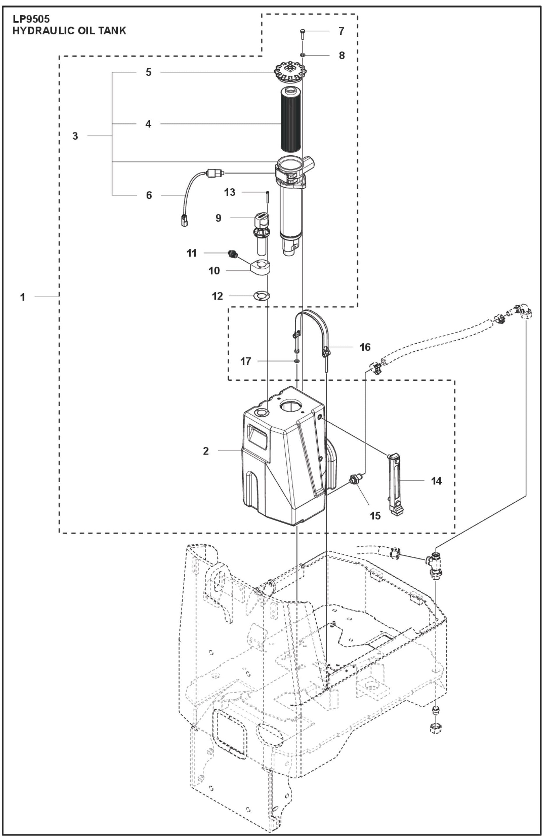 Hydraulic Oil Tank Parts For LP 9505 Trench Roller By Husqvarna