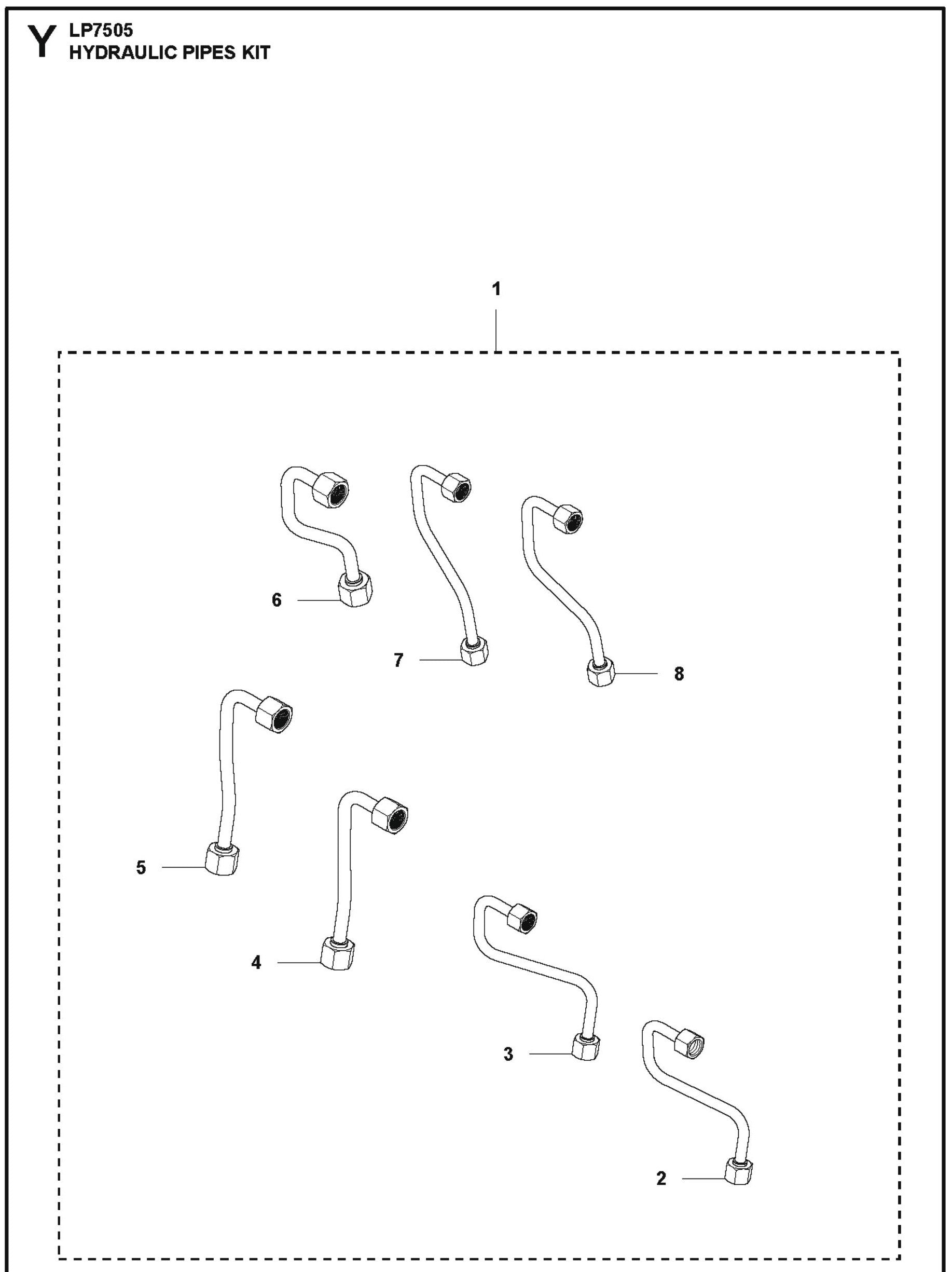 Hydraulic Pipes Kit Parts For LP7505 Walk Behind Roller By Husqvarna