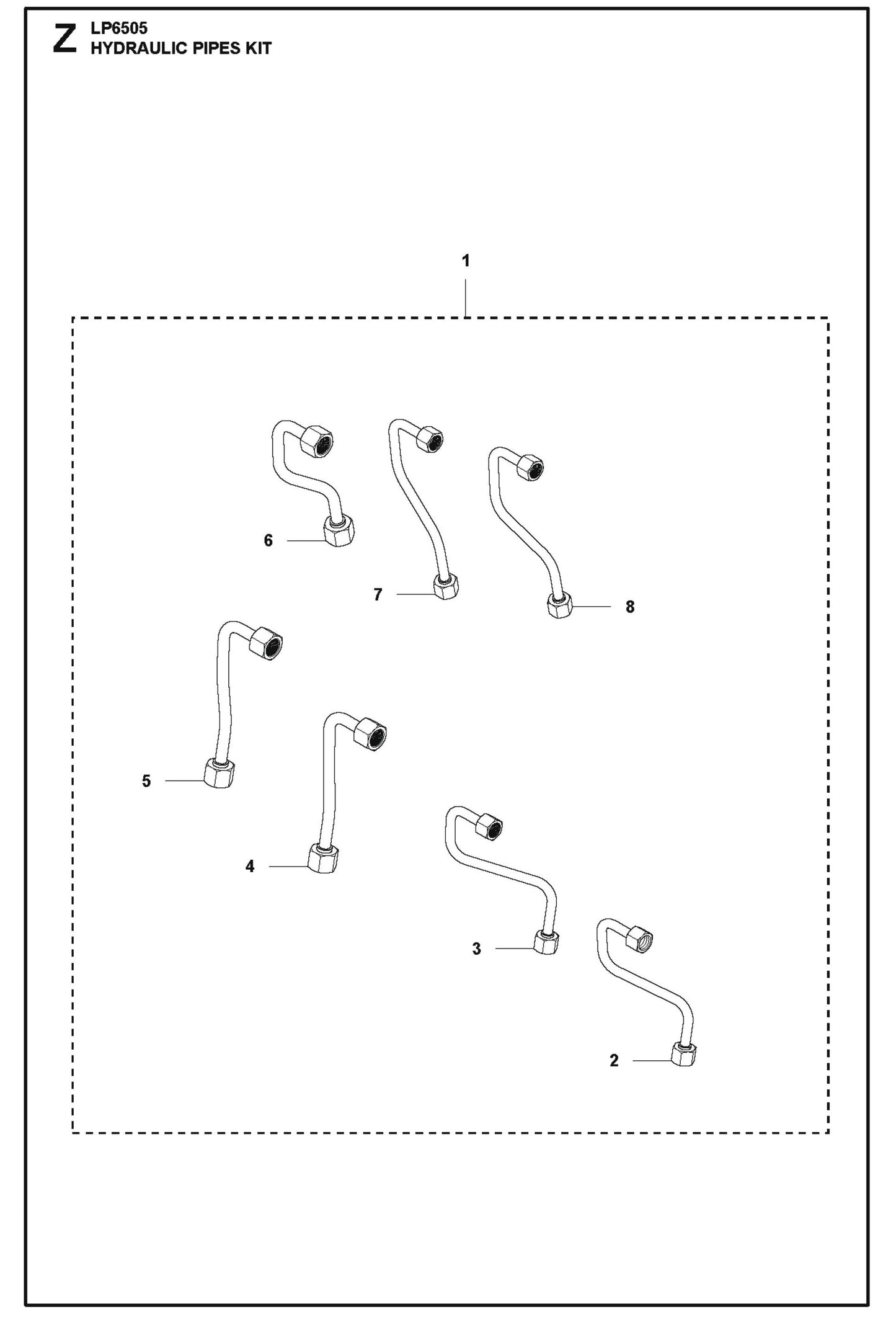 Hydraulic Pipes Kit Parts For LP 6505 Walk Behind Roller By Husqvarna