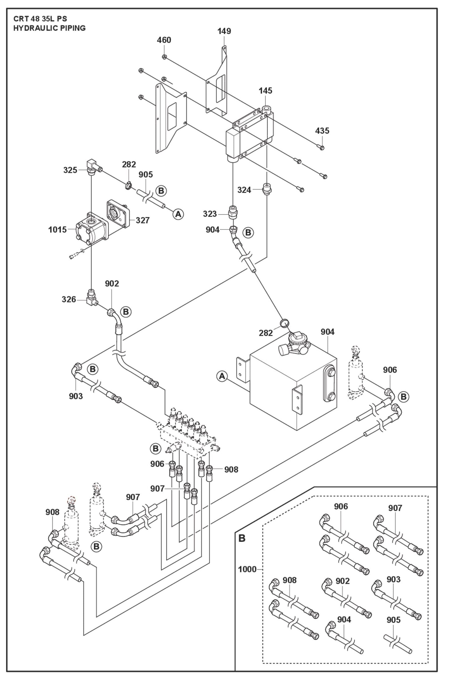 Hydraulic Piping Parts For Ride On Trowel CRT 48 Diesel By Husqvarna