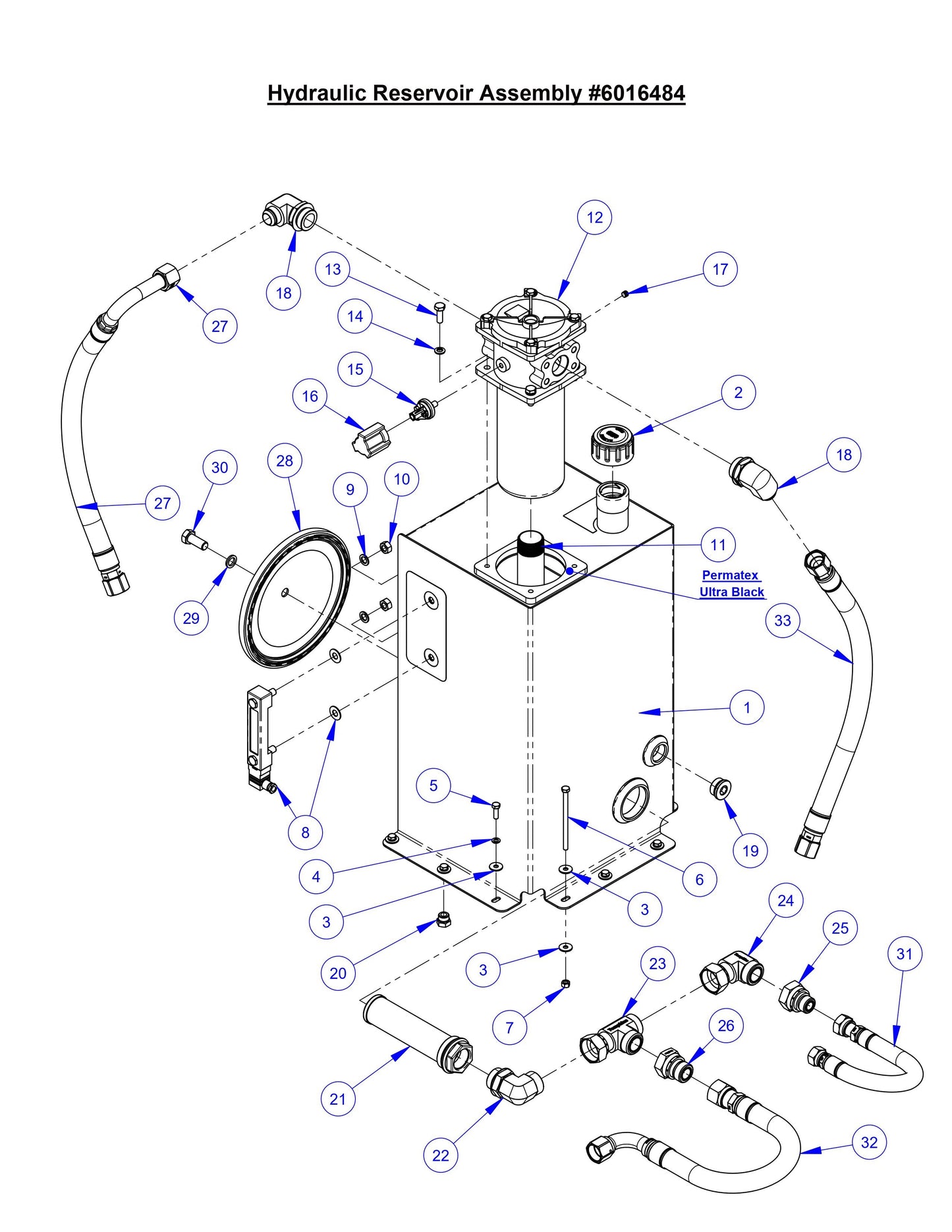 CC8574DD Hydraulic Reservoir Assembly