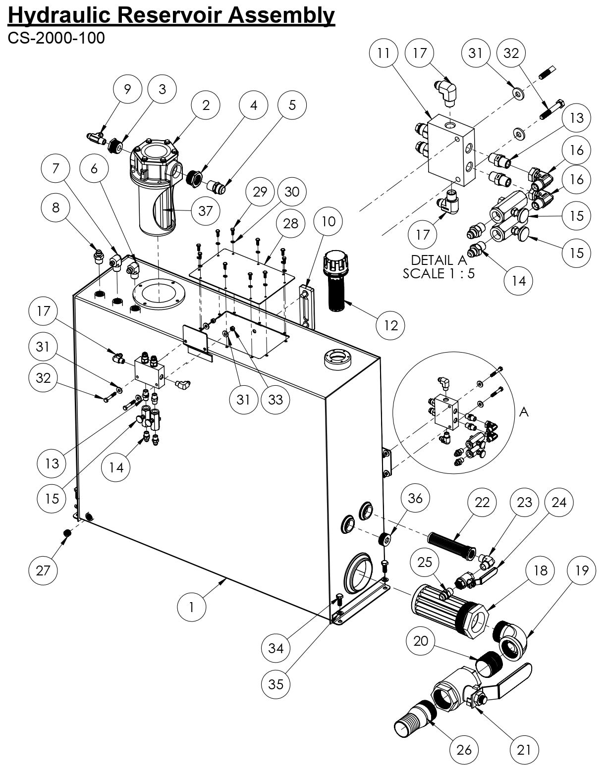 CS-2000-100 Hydraulic Resorvoir Assembly